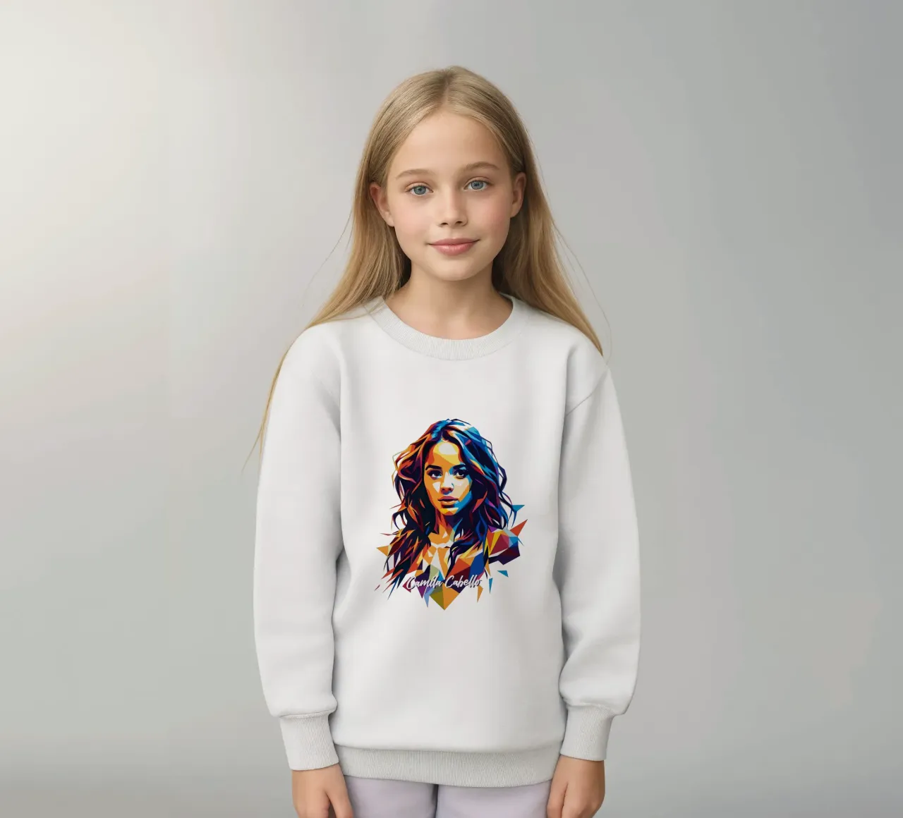 Camila Cabello Portrait in WPAP Pop Art felpa bambino da vectorartnesia