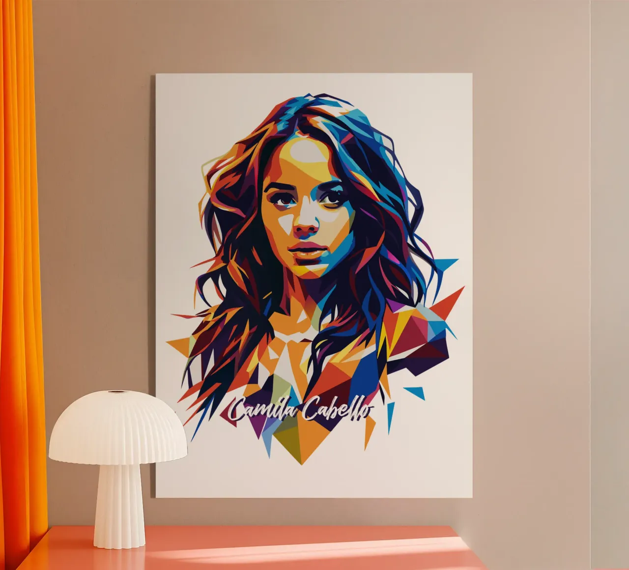 Camila Cabello Portrait in WPAP Pop Art plexiglass da vectorartnesia