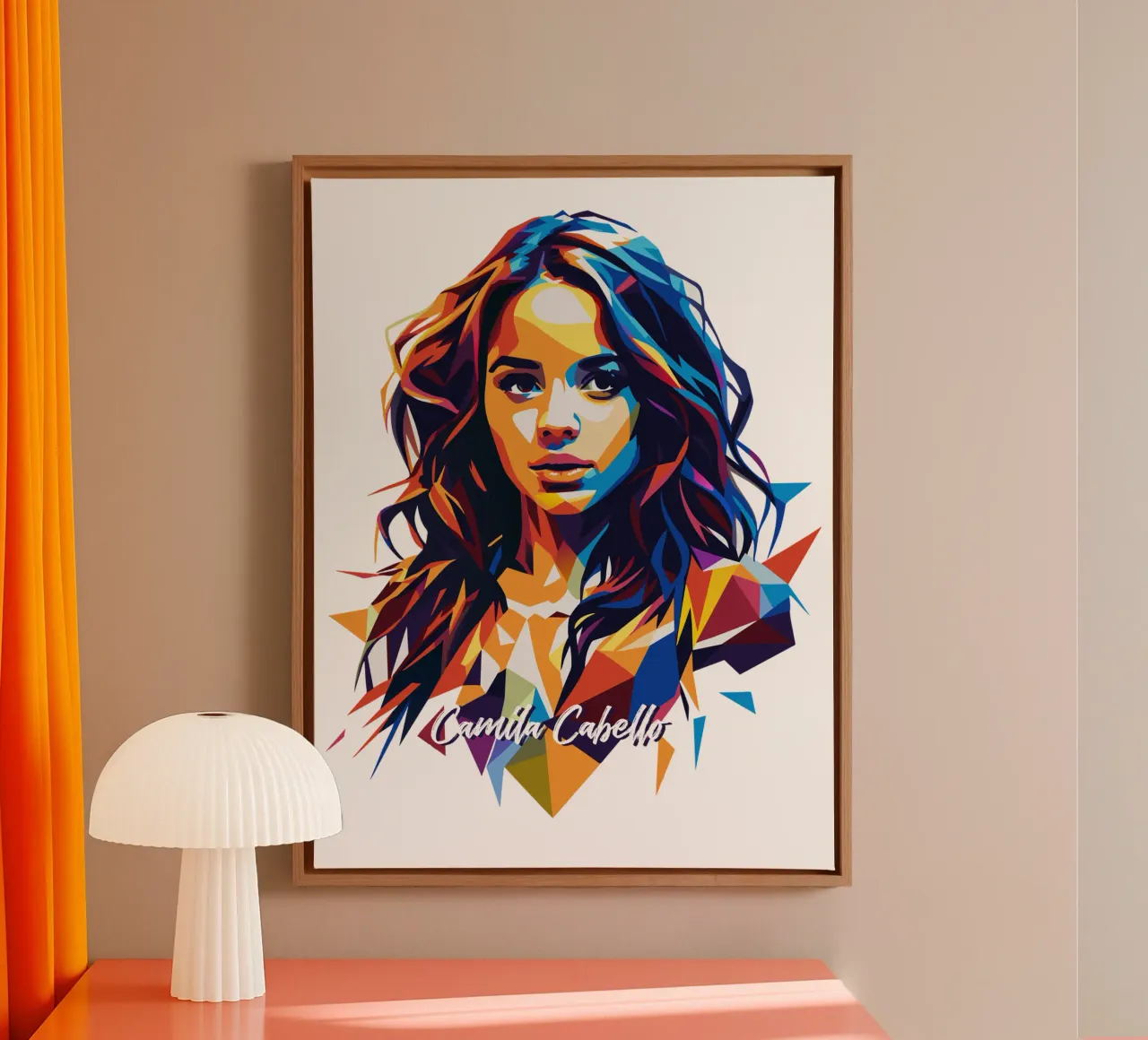 Camila Cabello Portrait in WPAP Pop Art canvas by vectorartnesia