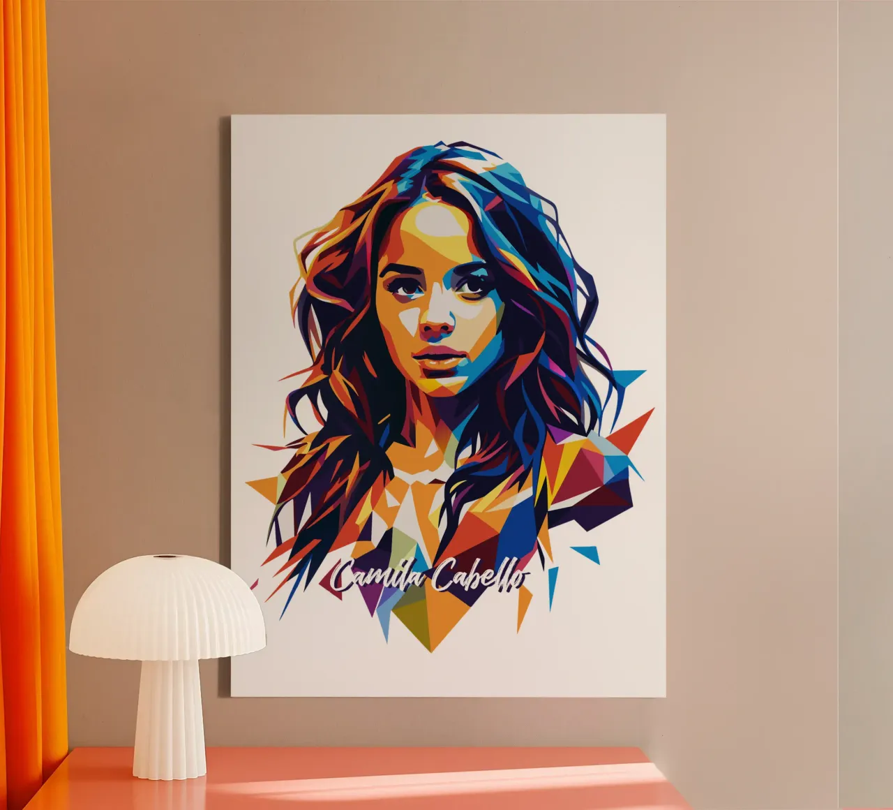 Camila Cabello Portrait in WPAP Pop Art canvas by vectorartnesia