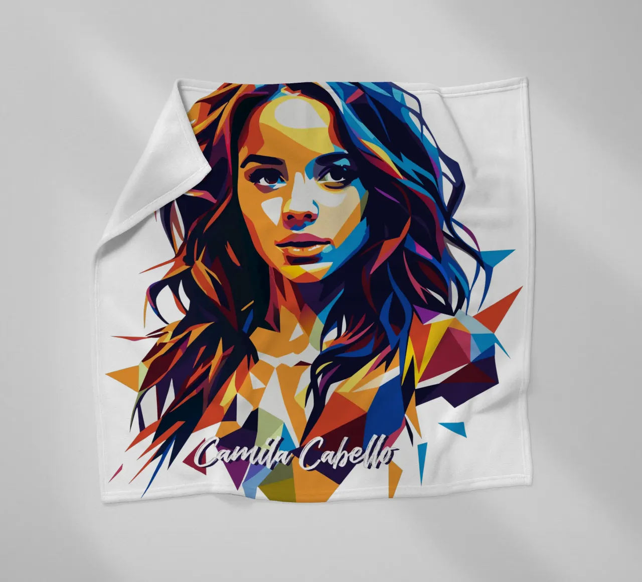 Camila Cabello Portrait in WPAP Pop Art coperta in pile da vectorartnesia