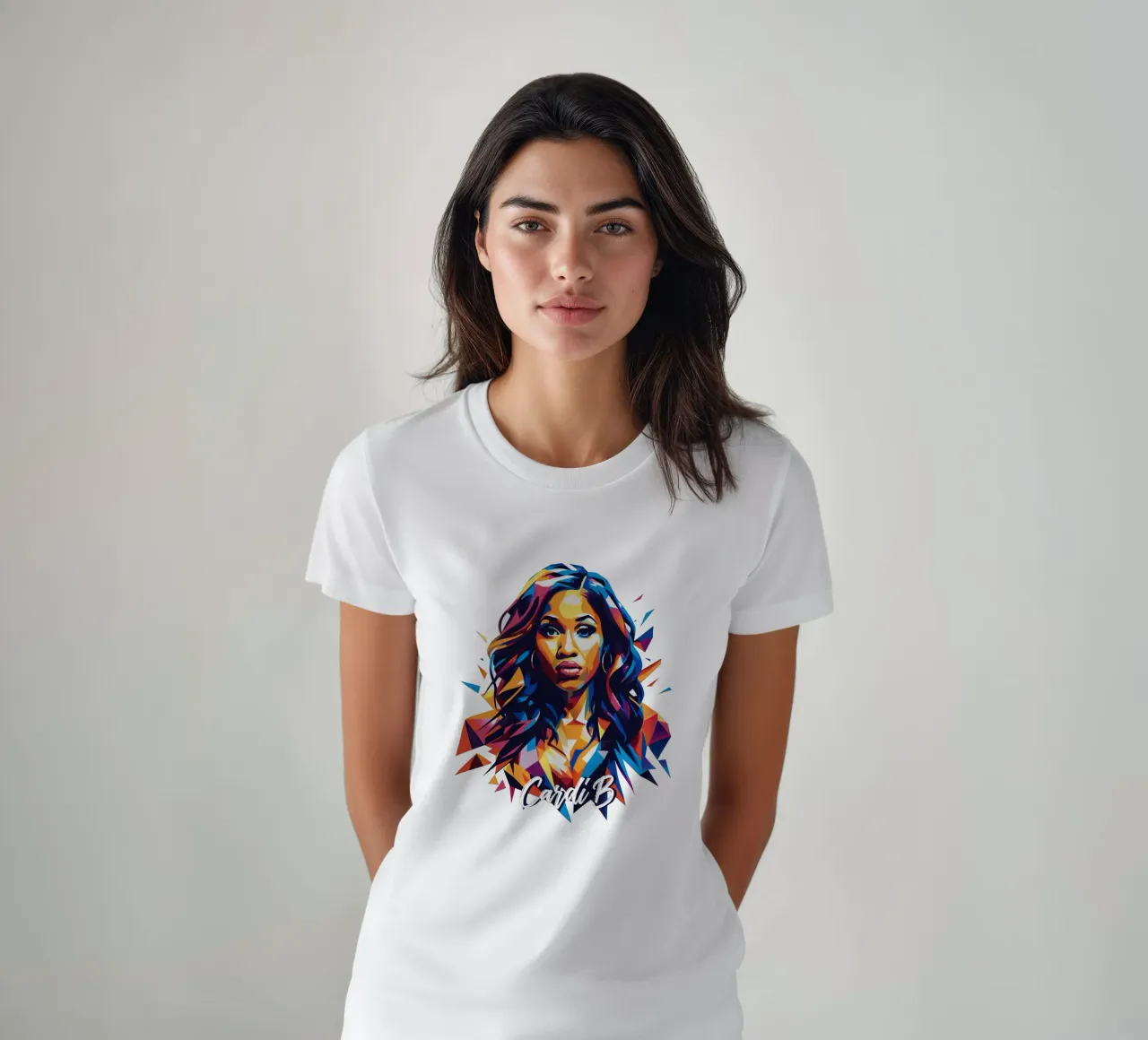 Cardi B Portrait in WPAP Pop Art t-shirt da vectorartnesia