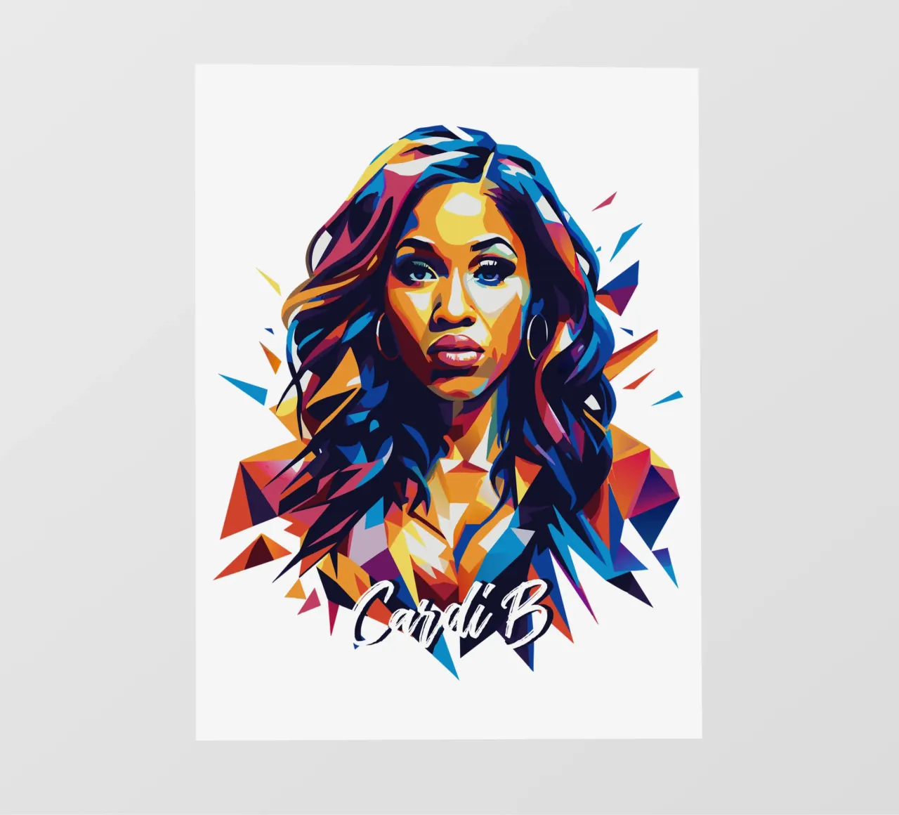 Cardi B Portrait in WPAP Pop Art telo in pvc da vectorartnesia