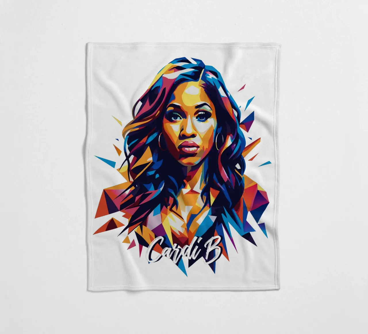 Cardi B Portrait in WPAP Pop Art coperta in pile da vectorartnesia