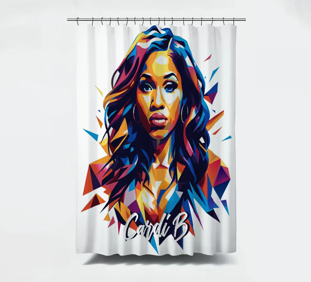 Cardi B Portrait in WPAP Pop Art tenda da doccia da vectorartnesia