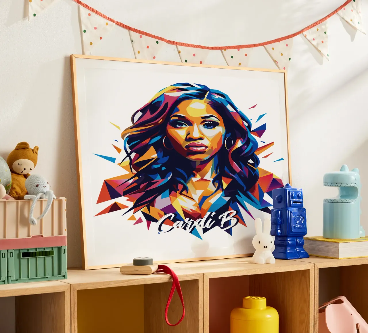 Cardi B Portrait in WPAP Pop Art poster da vectorartnesia