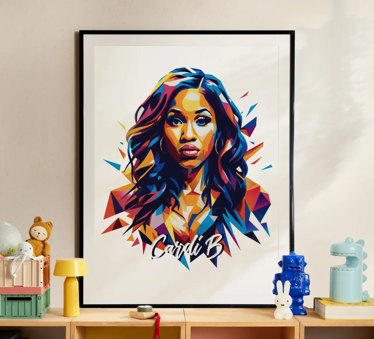 Cardi B Portrait in WPAP Pop Art poster da vectorartnesia