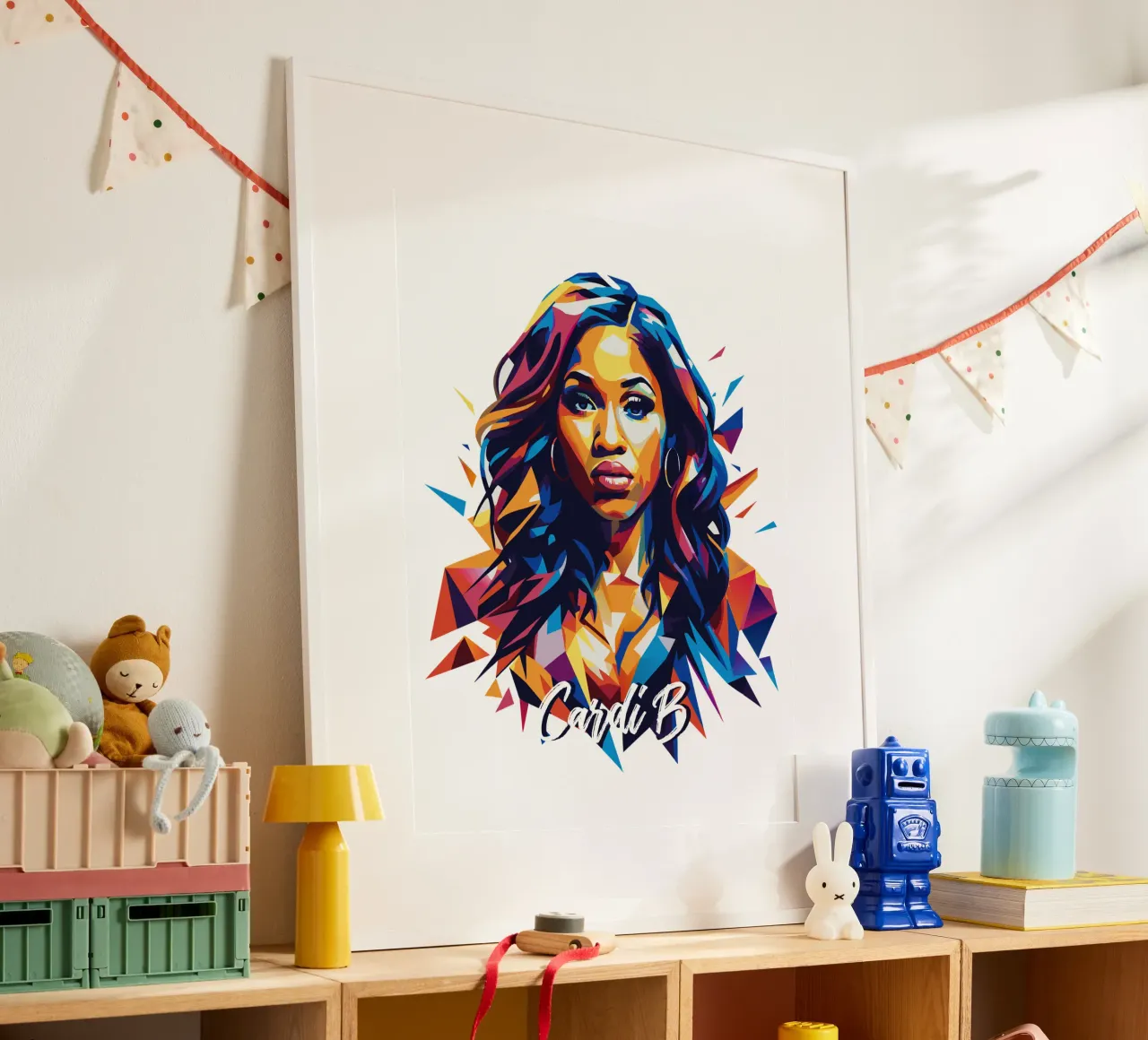 Cardi B Portrait in WPAP Pop Art poster da vectorartnesia