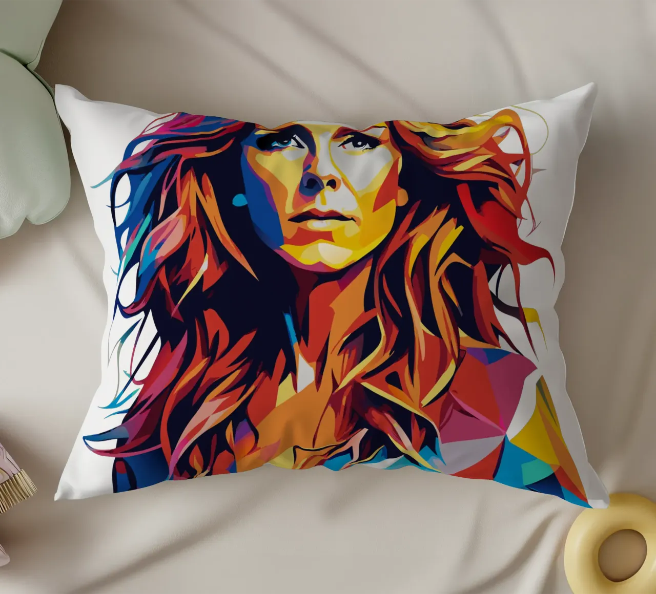 Celine Dion Portrait in WPAP Pop Art cuscino da vectorartnesia