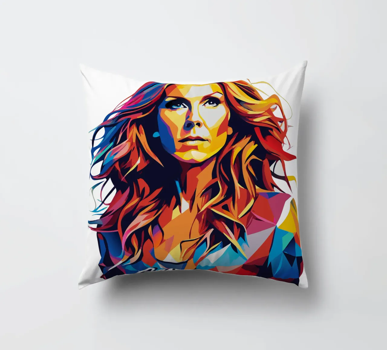 Celine Dion Portrait in WPAP Pop Art cuscino da vectorartnesia