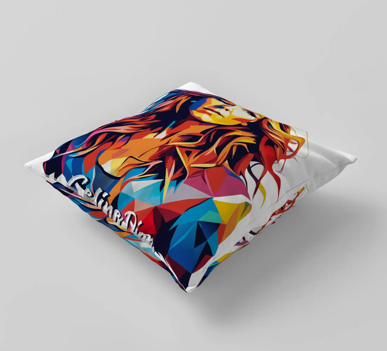 Celine Dion Portrait in WPAP Pop Art cuscino da vectorartnesia