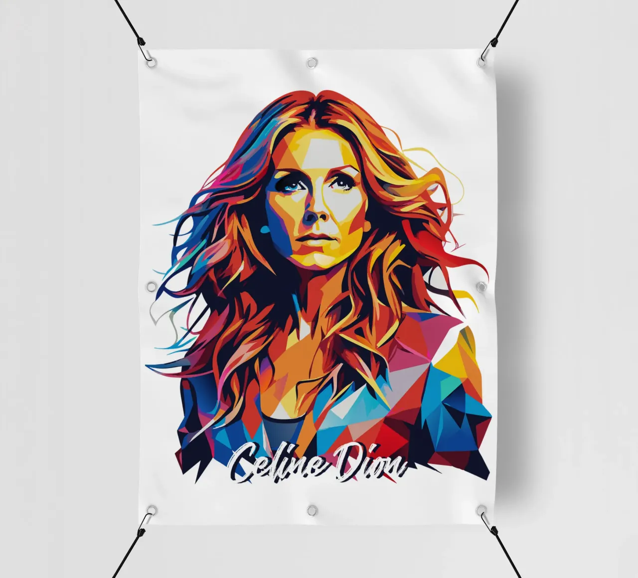 Celine Dion Portrait in WPAP Pop Art telo in pvc da vectorartnesia