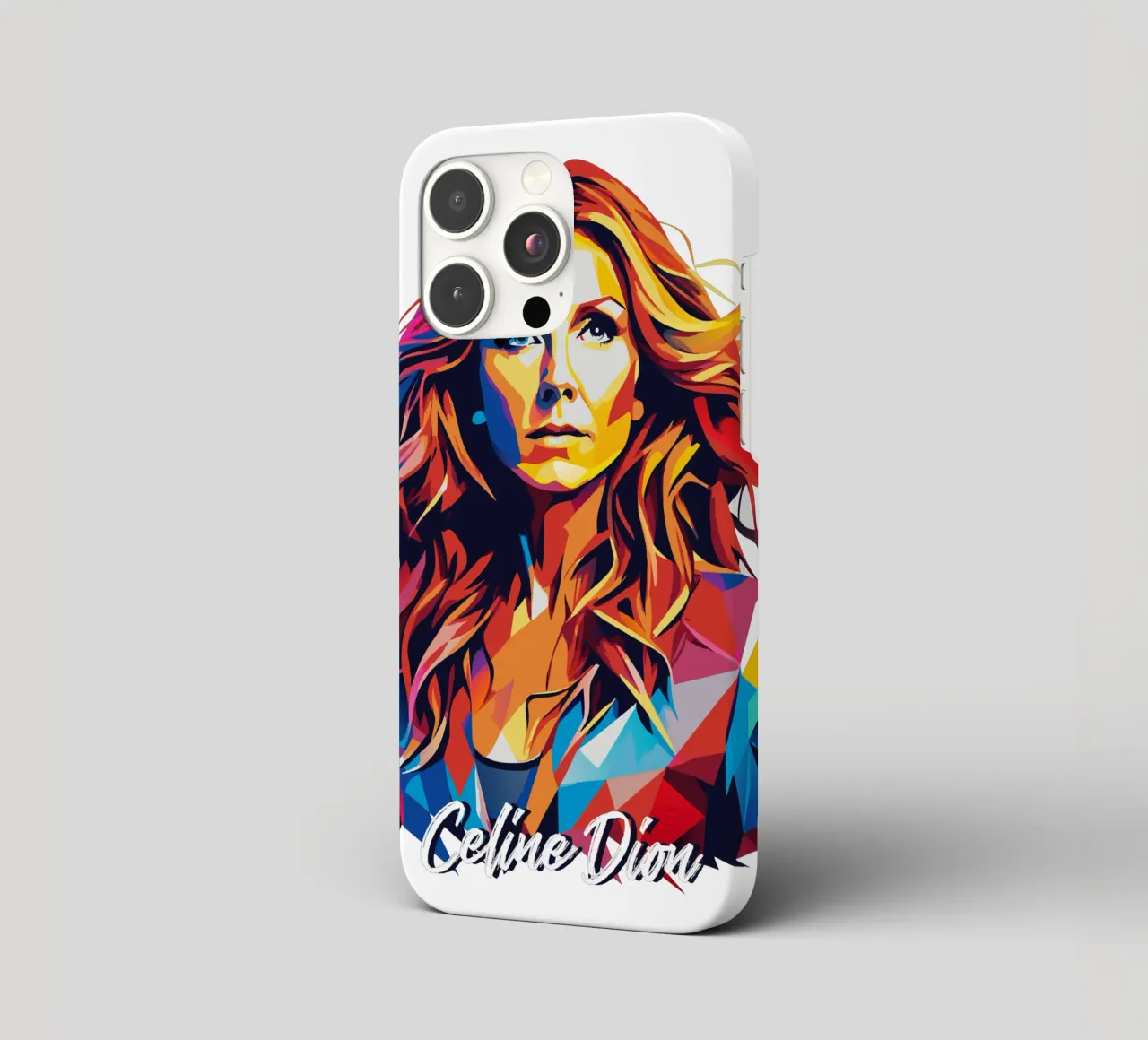 Celine Dion Portrait in WPAP Pop Art cover iphone da vectorartnesia