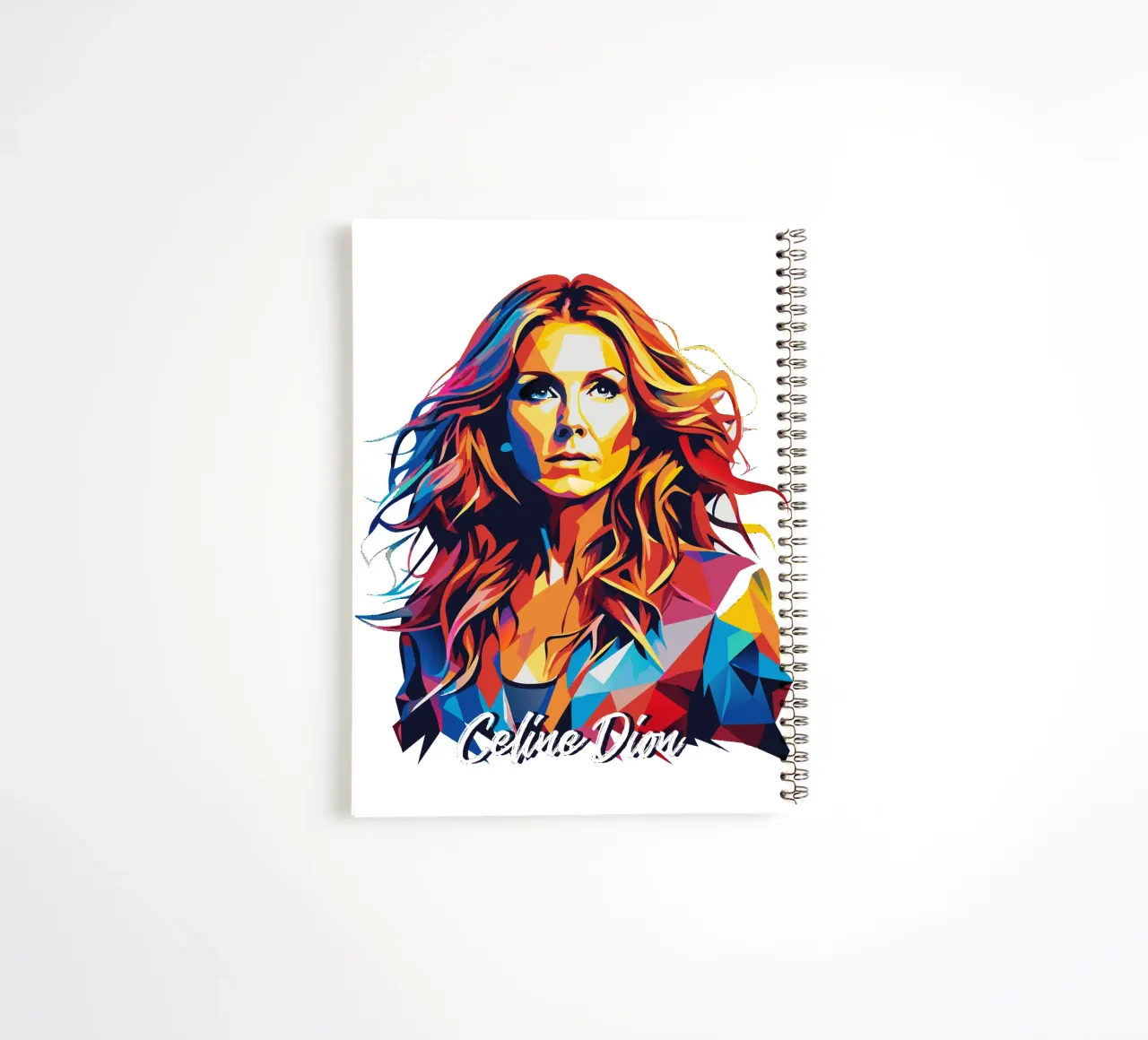 Celine Dion Portrait in WPAP Pop Art diario ad anelli da vectorartnesia