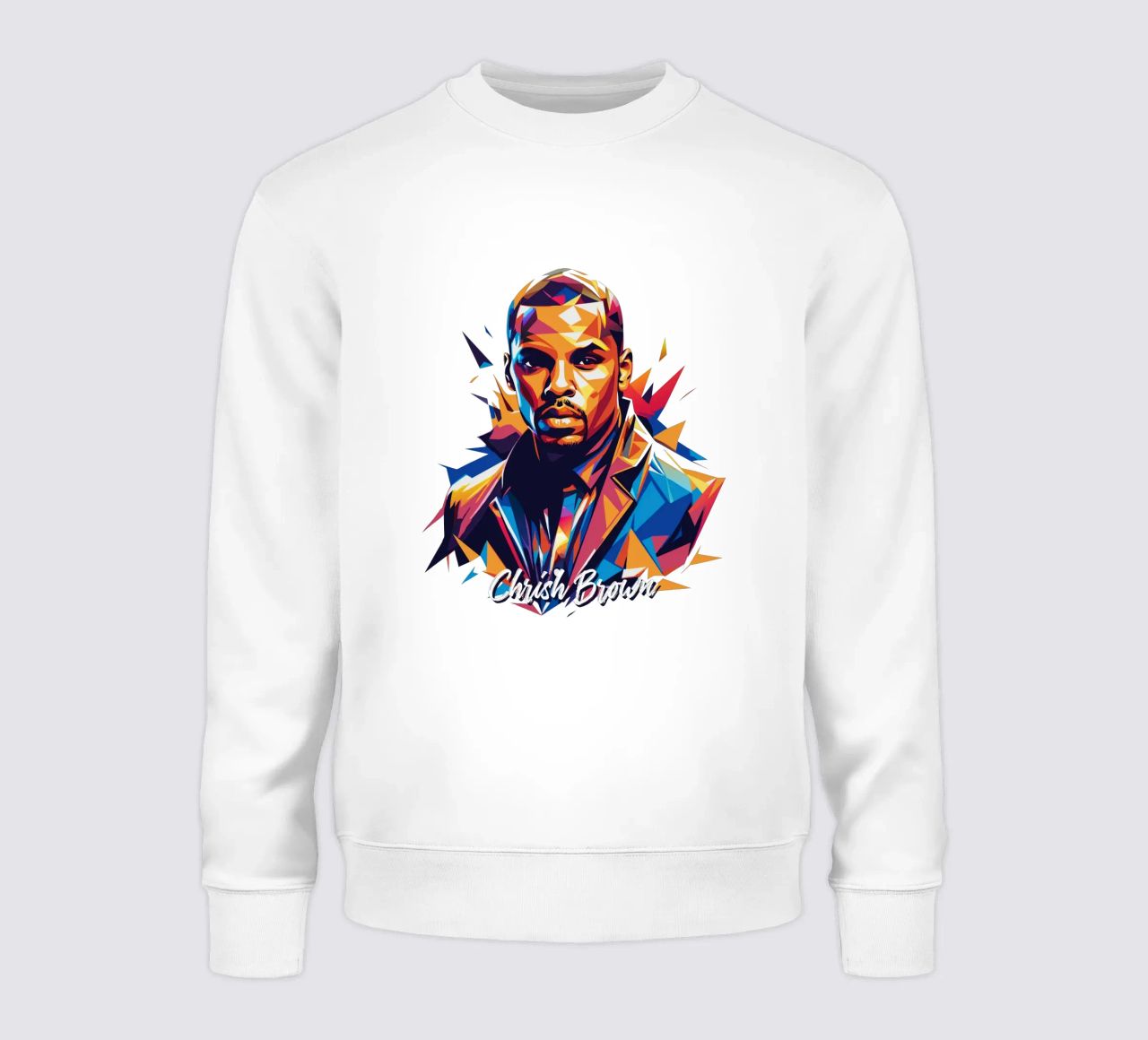 Chrish Brown Portrait in WPAP Pop Art felpa da vectorartnesia