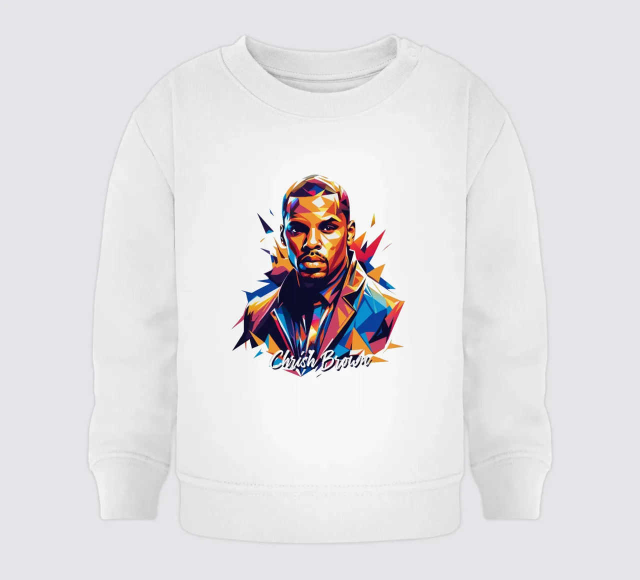 Chrish Brown Portrait in WPAP Pop Art felpa neonato da vectorartnesia