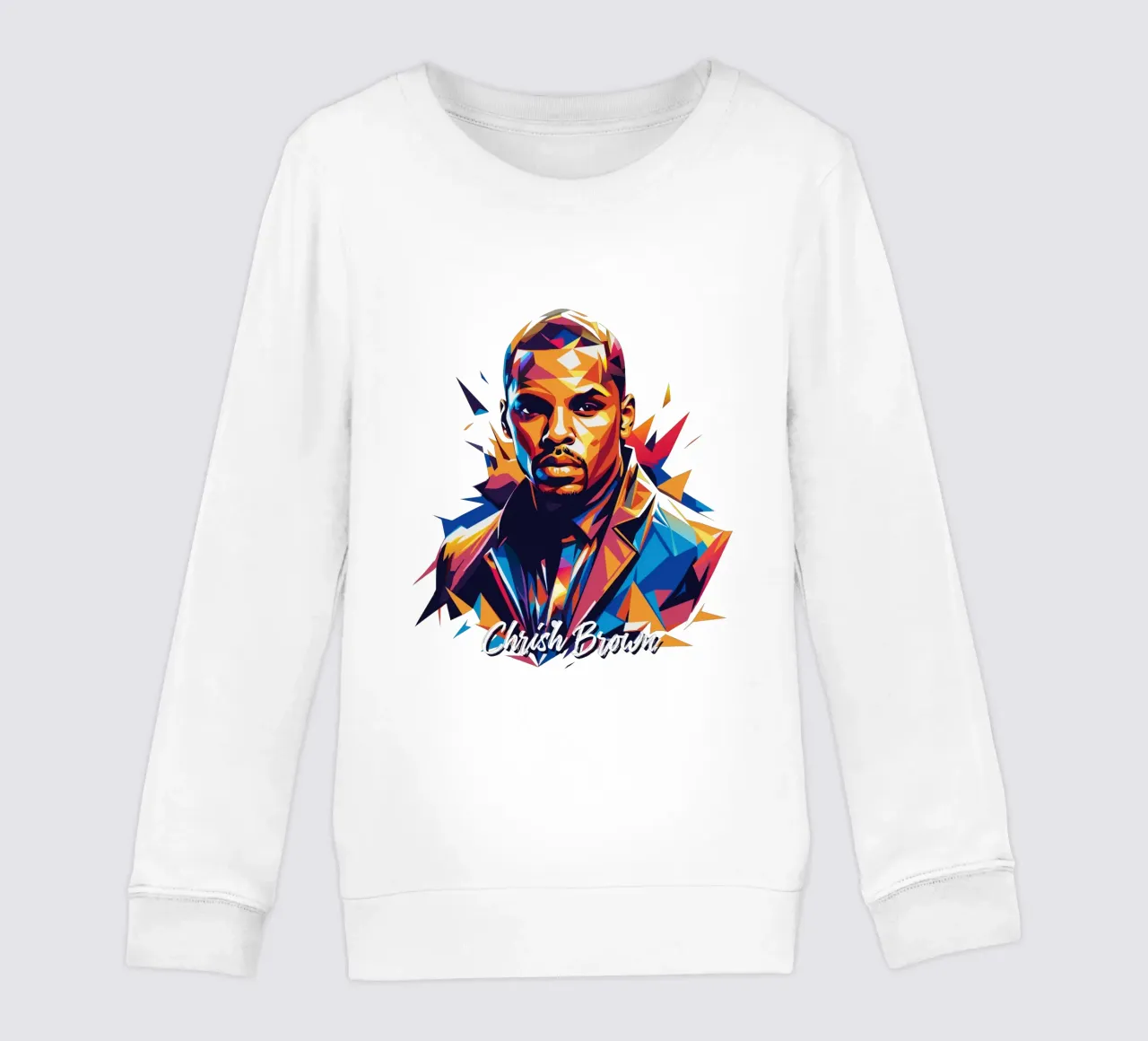 Chrish Brown Portrait in WPAP Pop Art felpa bambino da vectorartnesia
