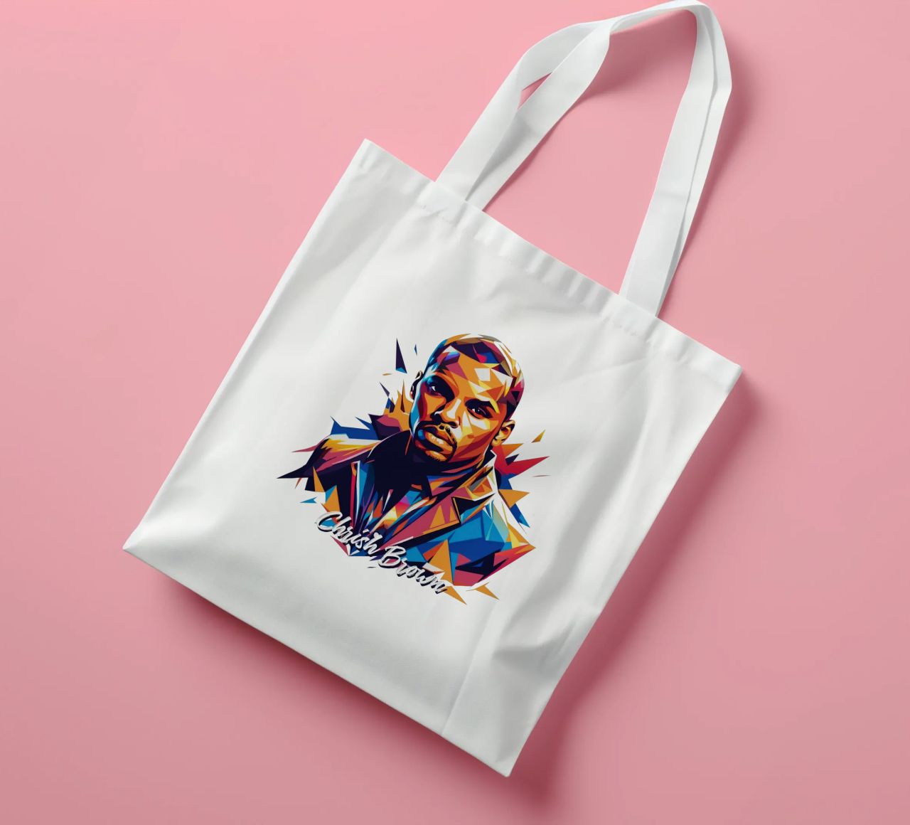Chrish Brown Portrait in WPAP Pop Art borsa in juta da vectorartnesia