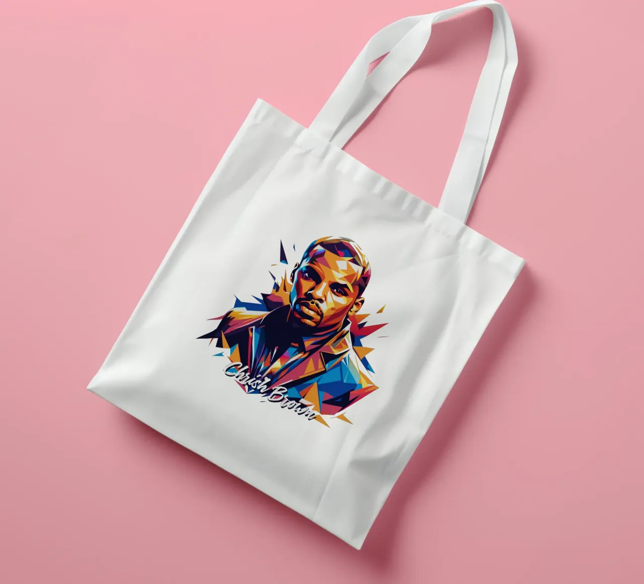 Chrish Brown Portrait in WPAP Pop Art borsa in juta da vectorartnesia