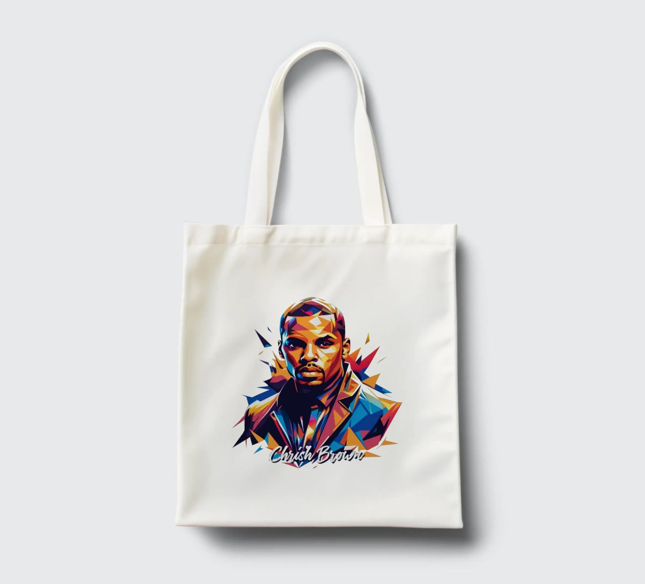 Chrish Brown Portrait in WPAP Pop Art borsa in juta da vectorartnesia