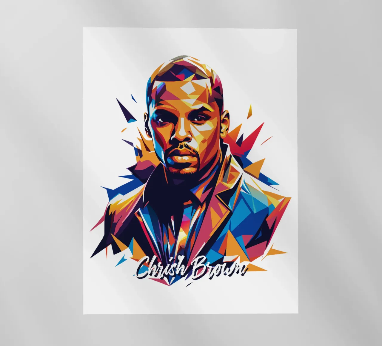 Chrish Brown Portrait in WPAP Pop Art pellicola backlit da vectorartnesia