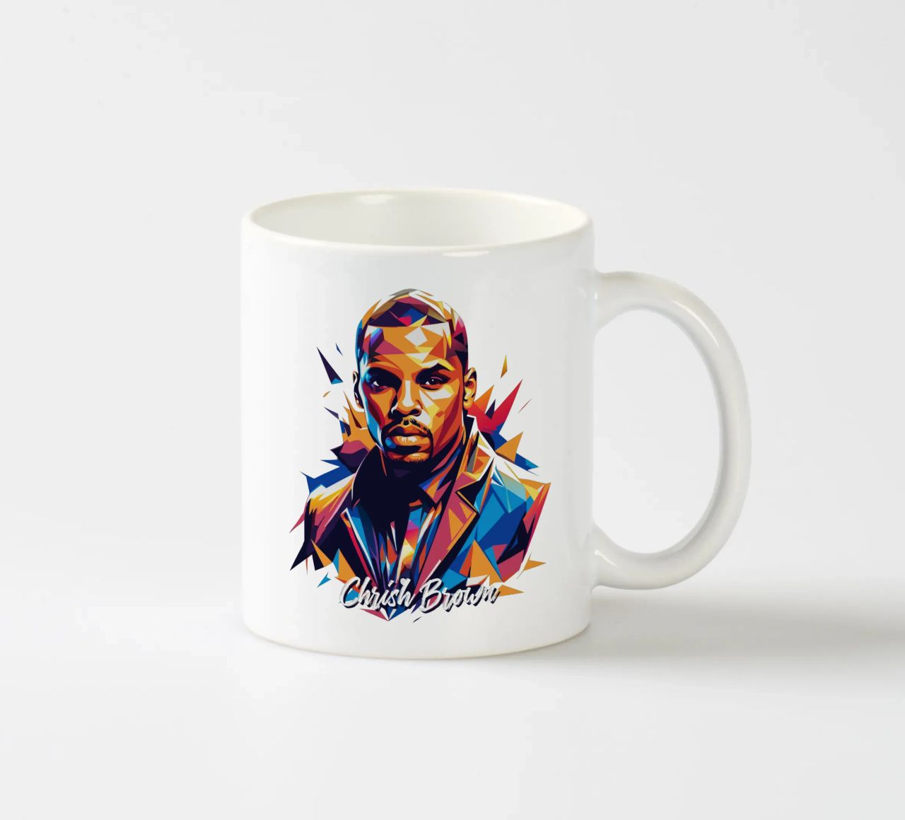 Chrish Brown Portrait in WPAP Pop Art tazza in ceramica da vectorartnesia
