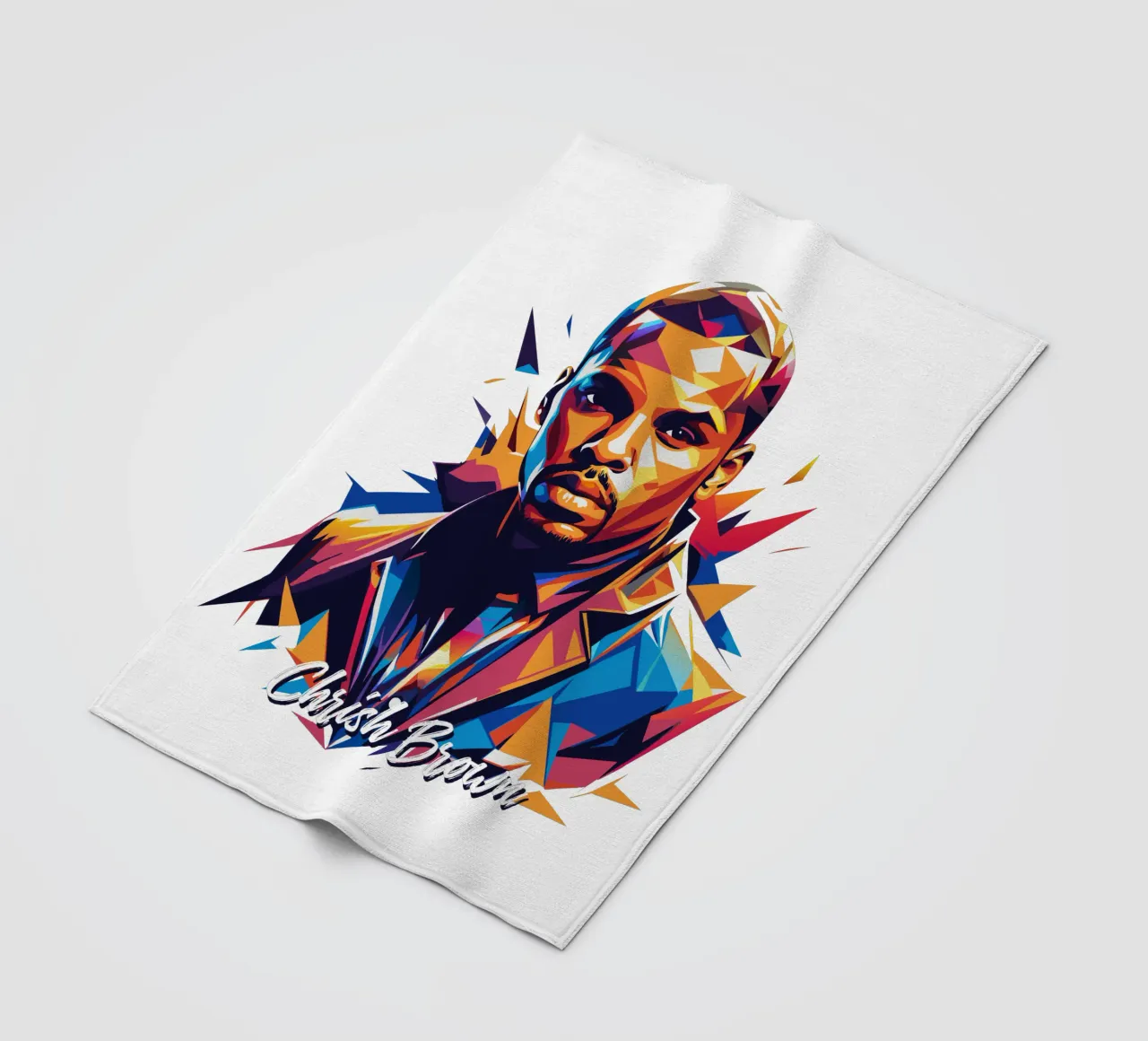 Chrish Brown Portrait in WPAP Pop Art coperta in pile da vectorartnesia