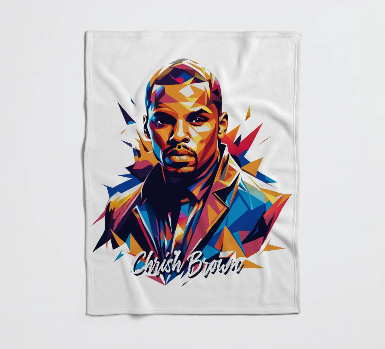 Chrish Brown Portrait in WPAP Pop Art coperta in pile da vectorartnesia