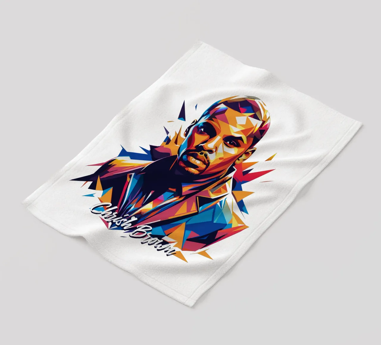 Chrish Brown Portrait in WPAP Pop Art coperta in pile da vectorartnesia