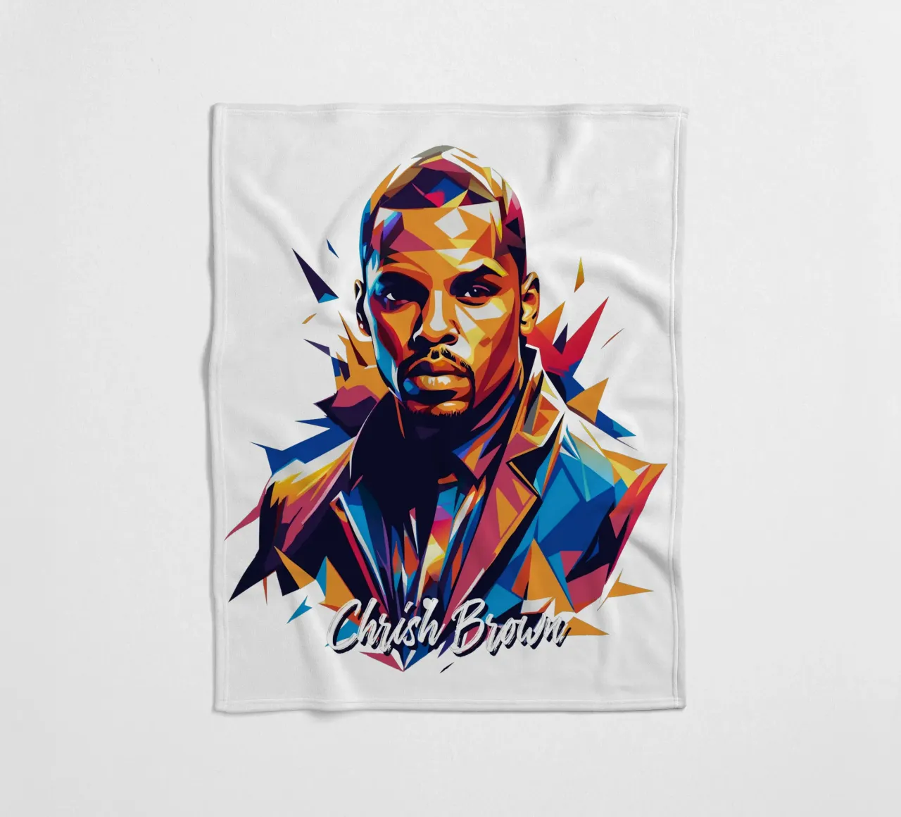 Chrish Brown Portrait in WPAP Pop Art coperta in pile da vectorartnesia