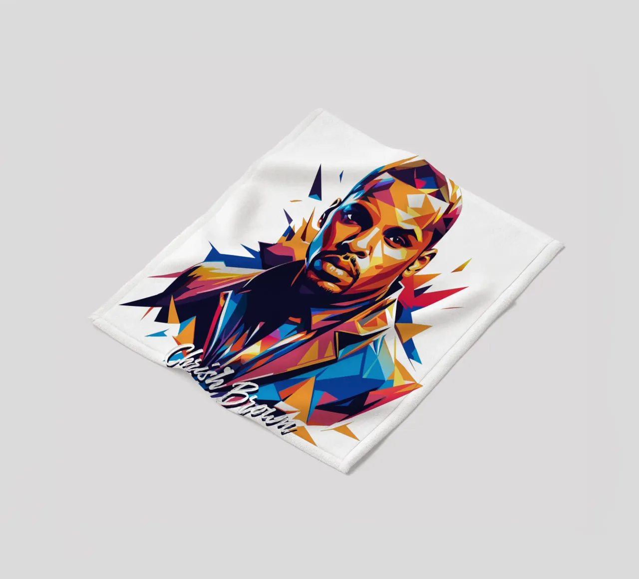 Chrish Brown Portrait in WPAP Pop Art coperta in pile da vectorartnesia