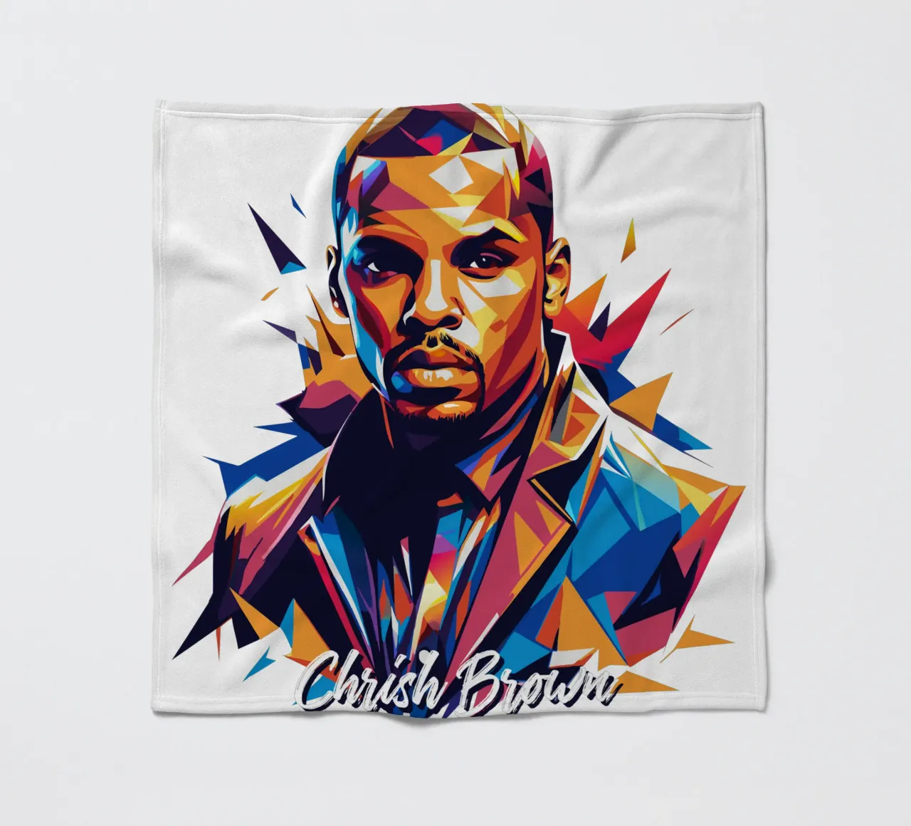 Chrish Brown Portrait in WPAP Pop Art coperta in pile da vectorartnesia