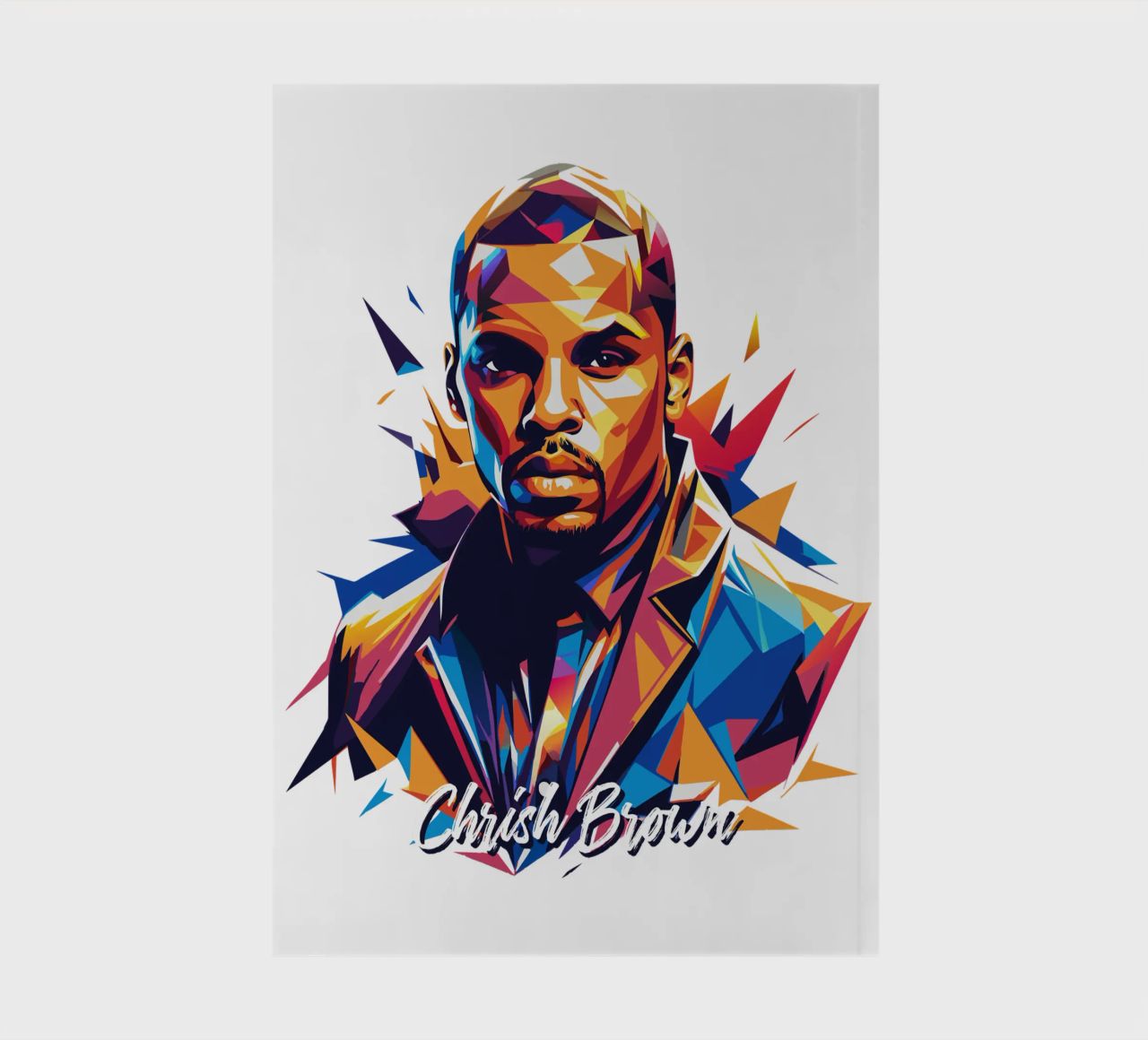 Chrish Brown Portrait in WPAP Pop Art notebook by vectorartnesia