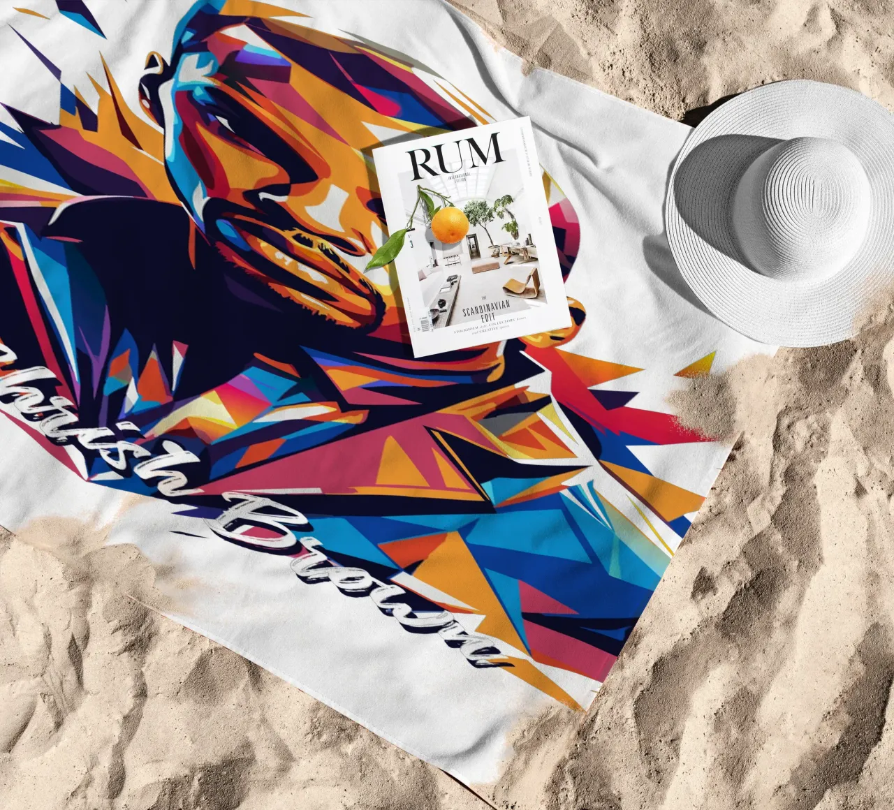 Chrish Brown Portrait in WPAP Pop Art telo mare da vectorartnesia