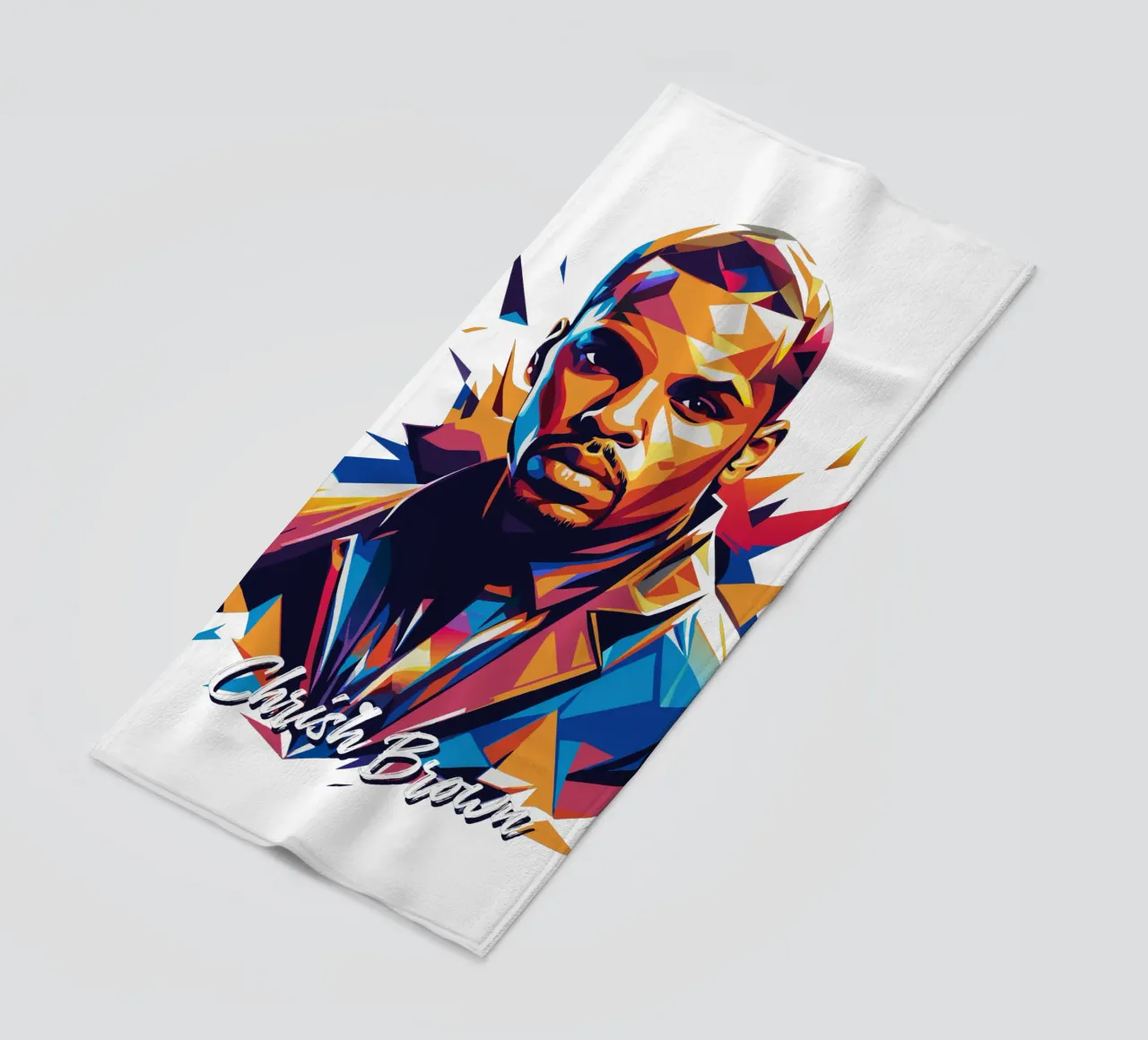Chrish Brown Portrait in WPAP Pop Art telo mare da vectorartnesia