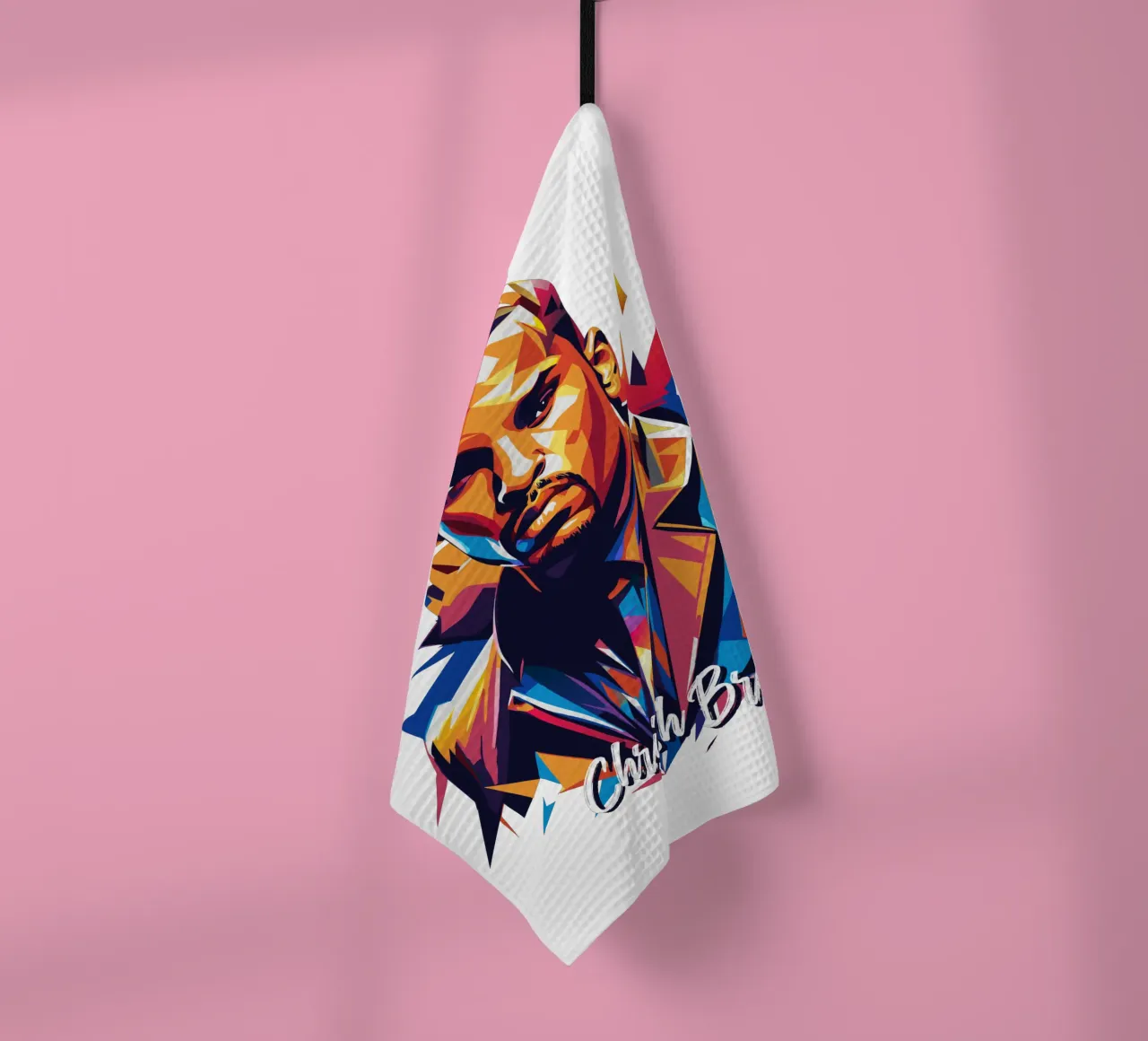 Chrish Brown Portrait in WPAP Pop Art canovaccio da cucina da vectorartnesia