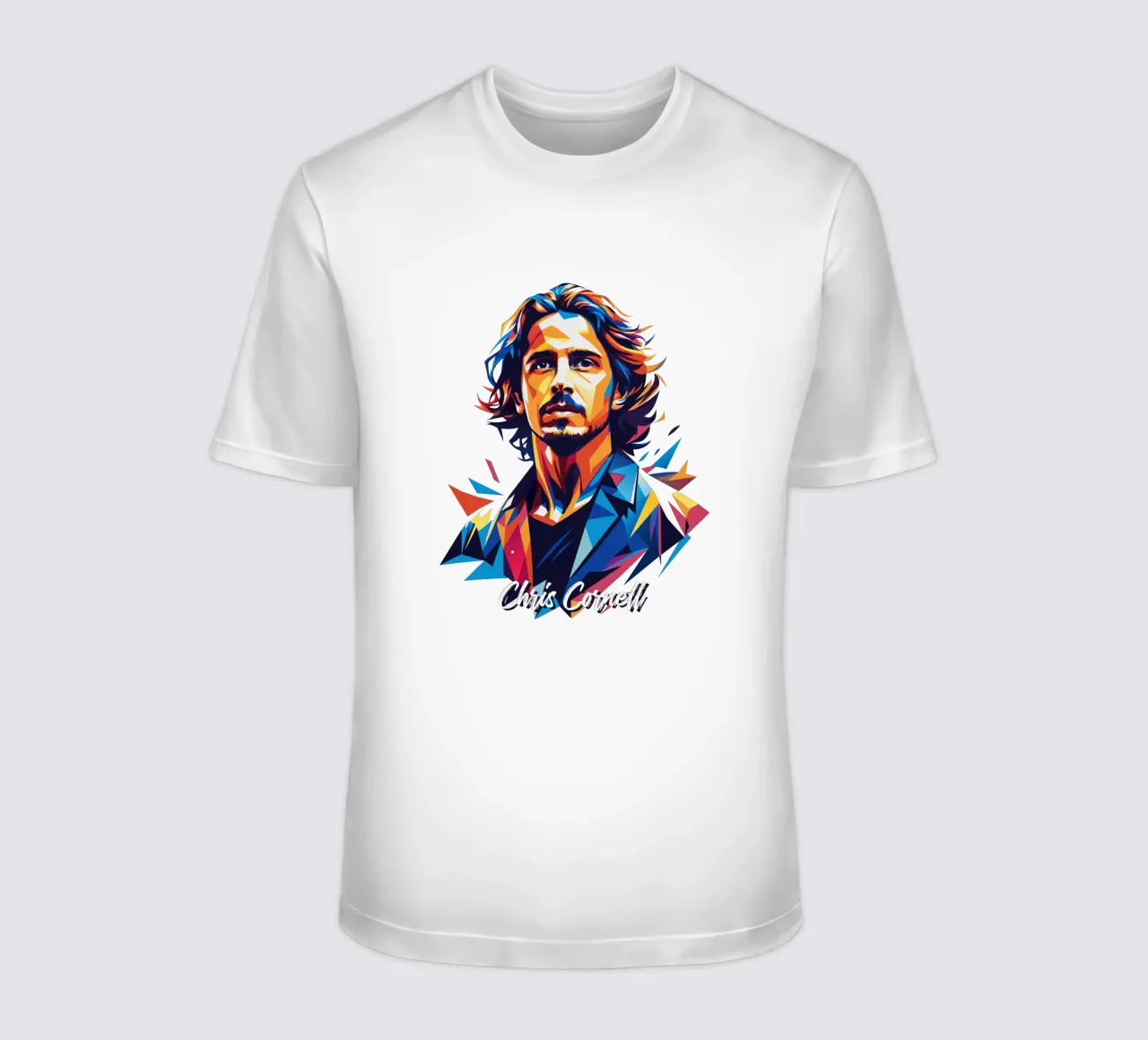 Chris Cornell Portrait in WPAP Pop Art t-shirt da vectorartnesia