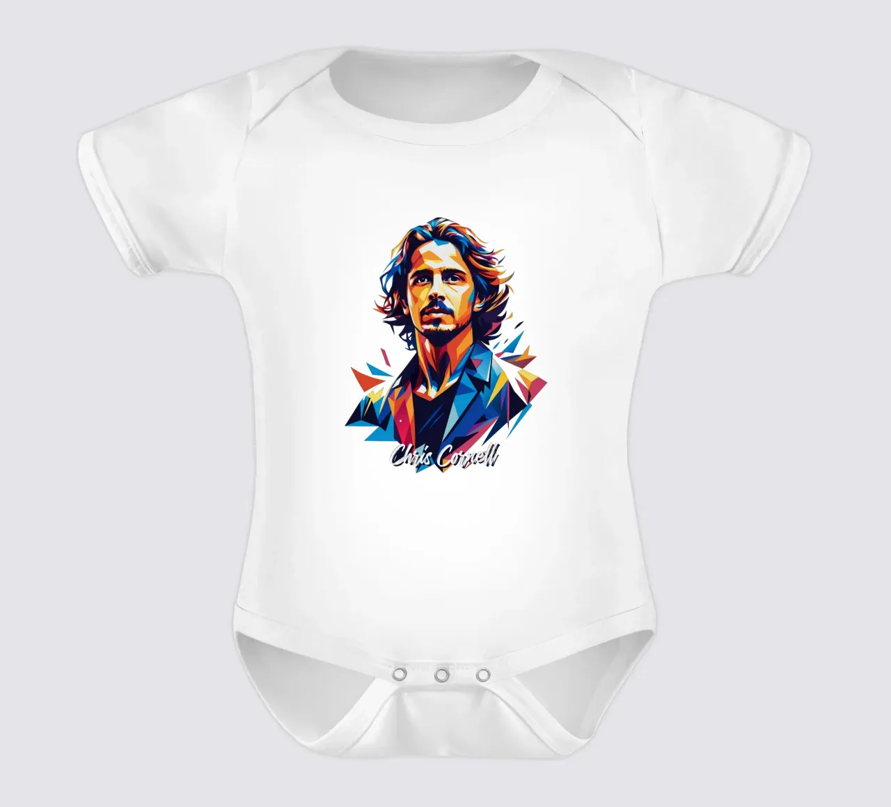 Chris Cornell Portrait in WPAP Pop Art body de bebé de vectorartnesia