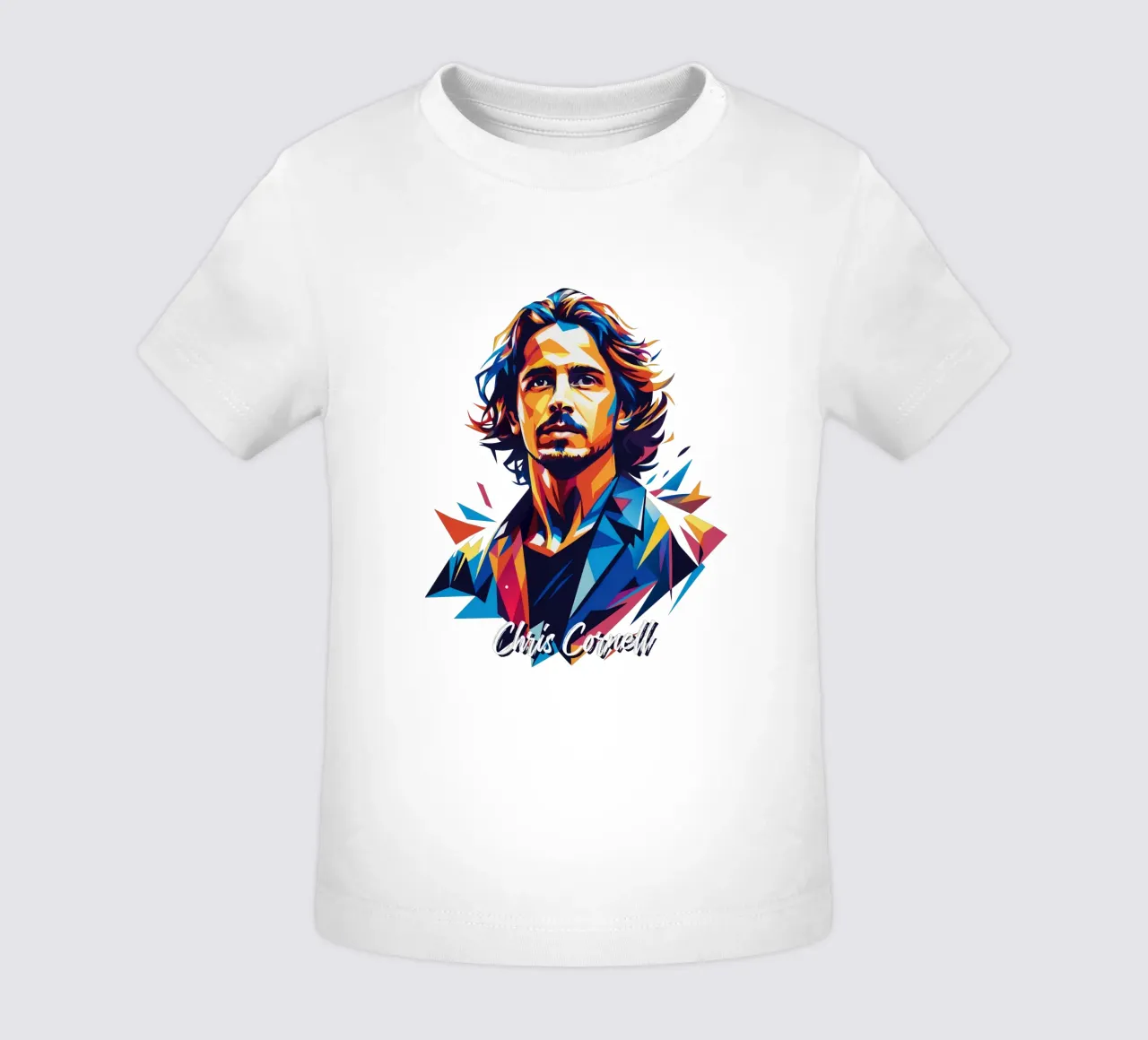 Chris Cornell Portrait in WPAP Pop Art camiseta de bebé de vectorartnesia