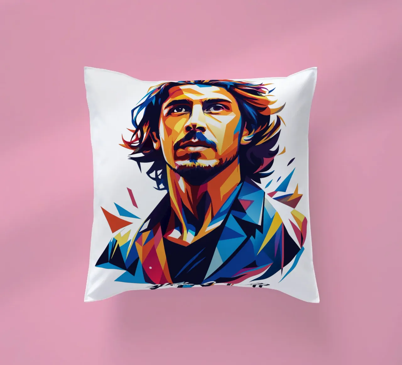 Chris Cornell Portrait in WPAP Pop Art cuscino da vectorartnesia