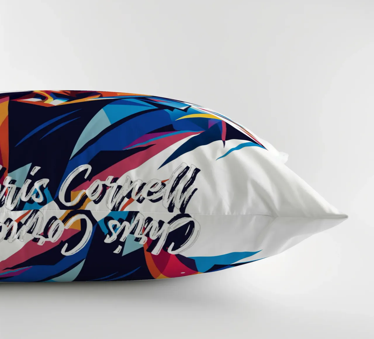 Chris Cornell Portrait in WPAP Pop Art cuscino da vectorartnesia