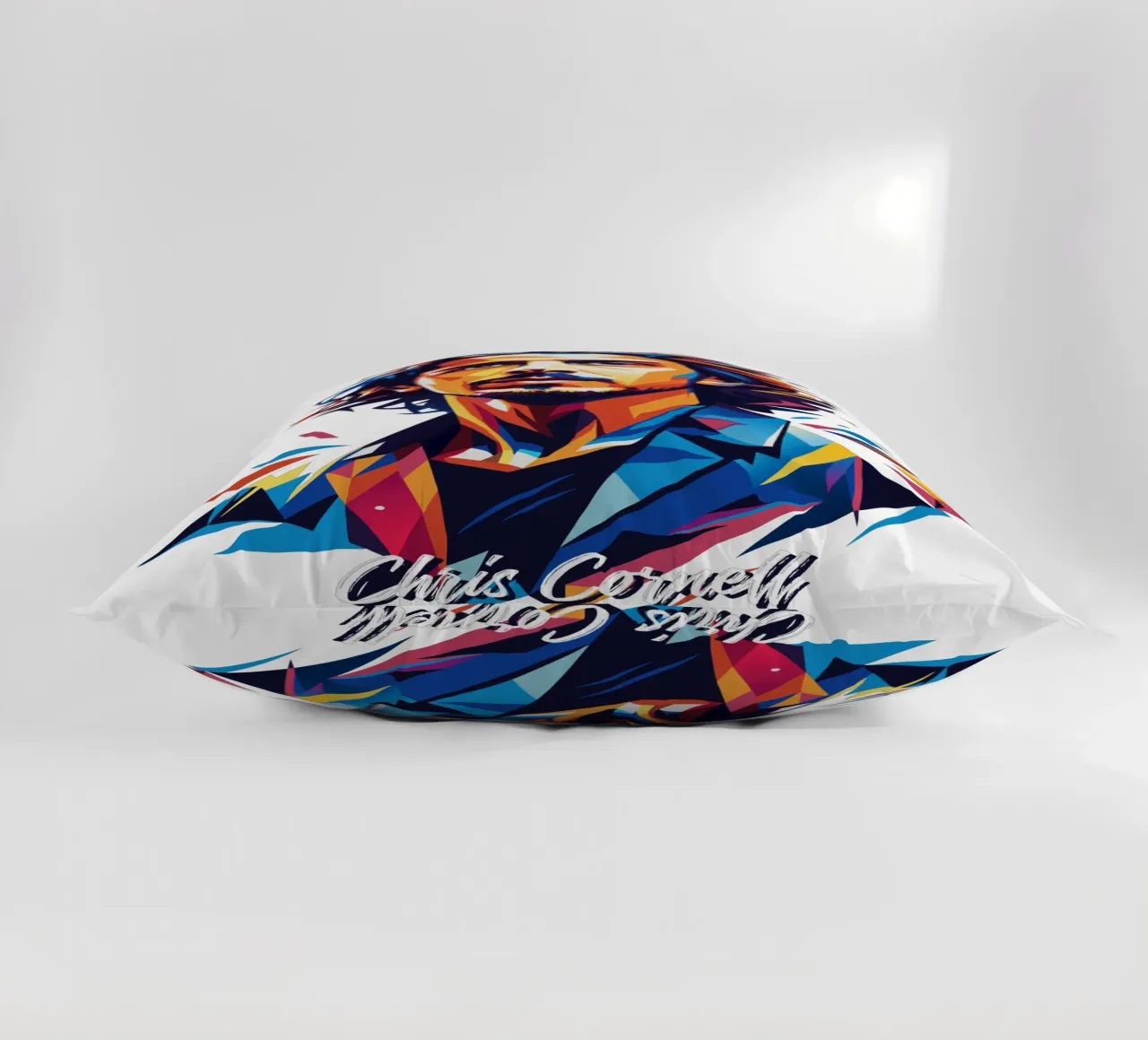 Chris Cornell Portrait in WPAP Pop Art cuscino da vectorartnesia