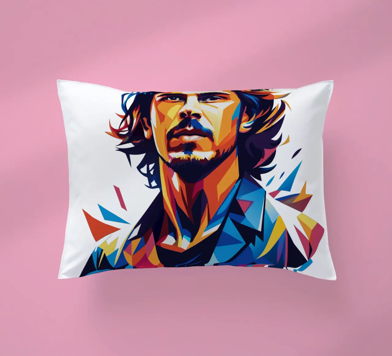 Chris Cornell Portrait in WPAP Pop Art cuscino da vectorartnesia