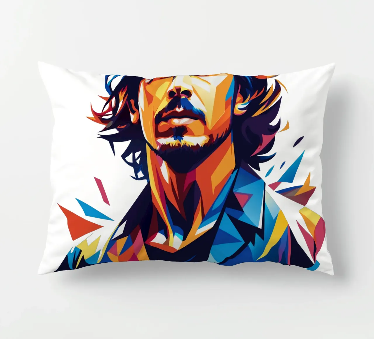 Chris Cornell Portrait in WPAP Pop Art cuscino da vectorartnesia