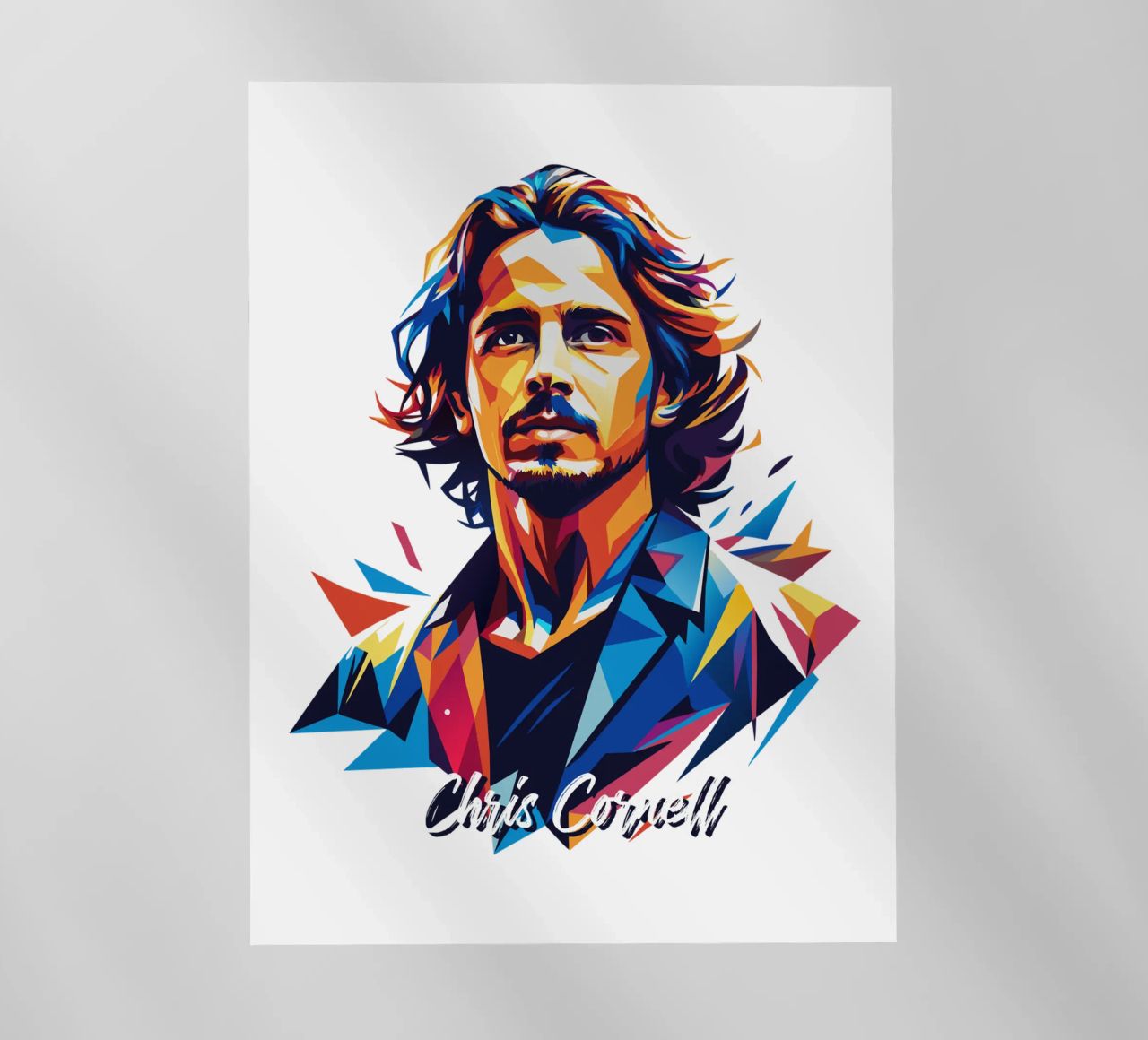 Chris Cornell Portrait in WPAP Pop Art pellicola backlit da vectorartnesia