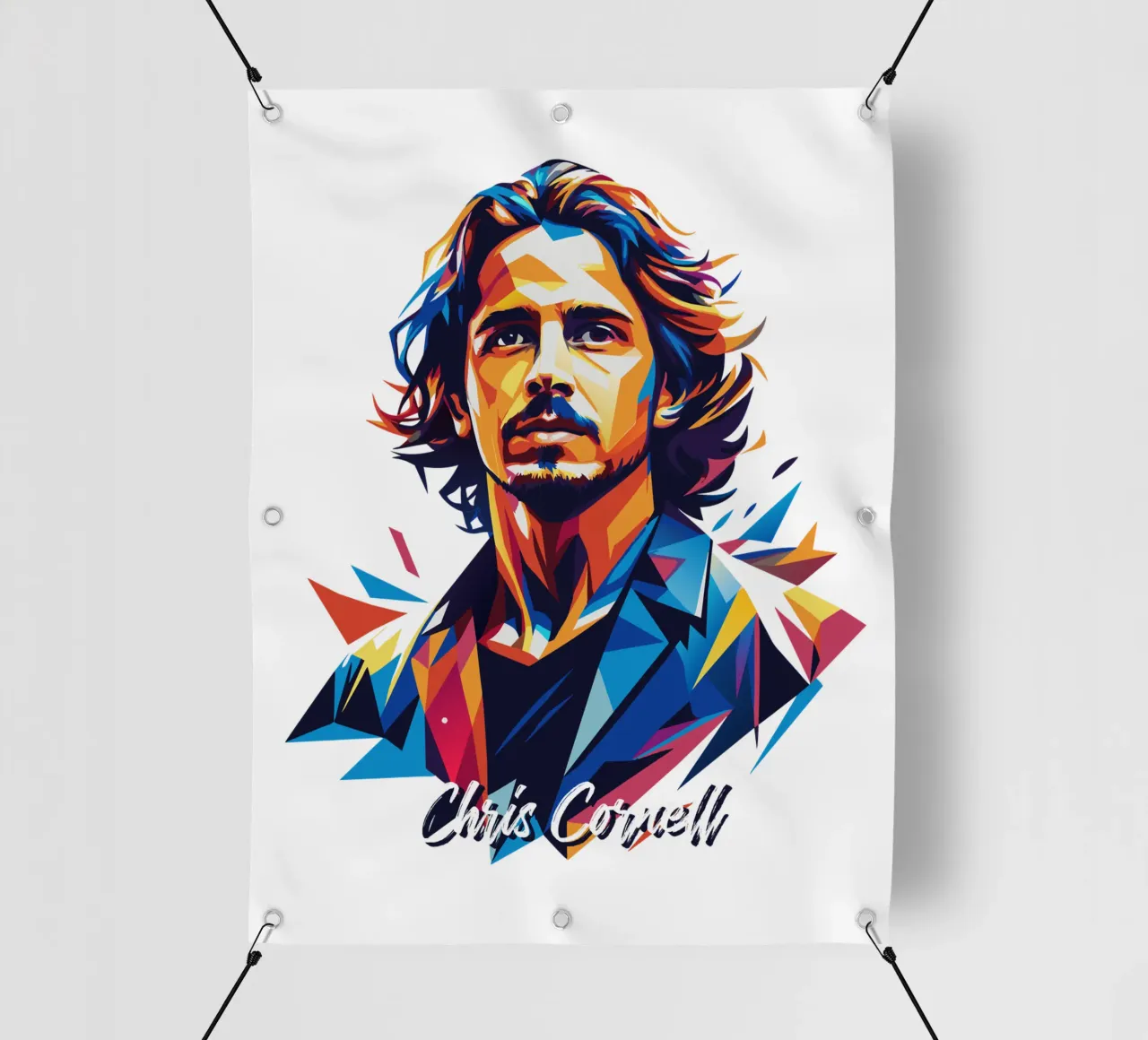 Chris Cornell Portrait in WPAP Pop Art telo in pvc da vectorartnesia