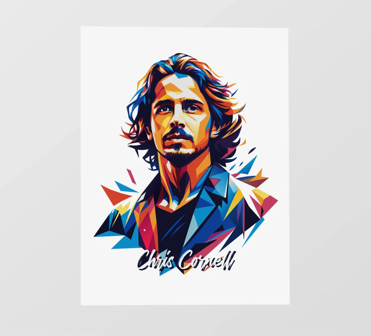 Chris Cornell Portrait in WPAP Pop Art telo in pvc da vectorartnesia