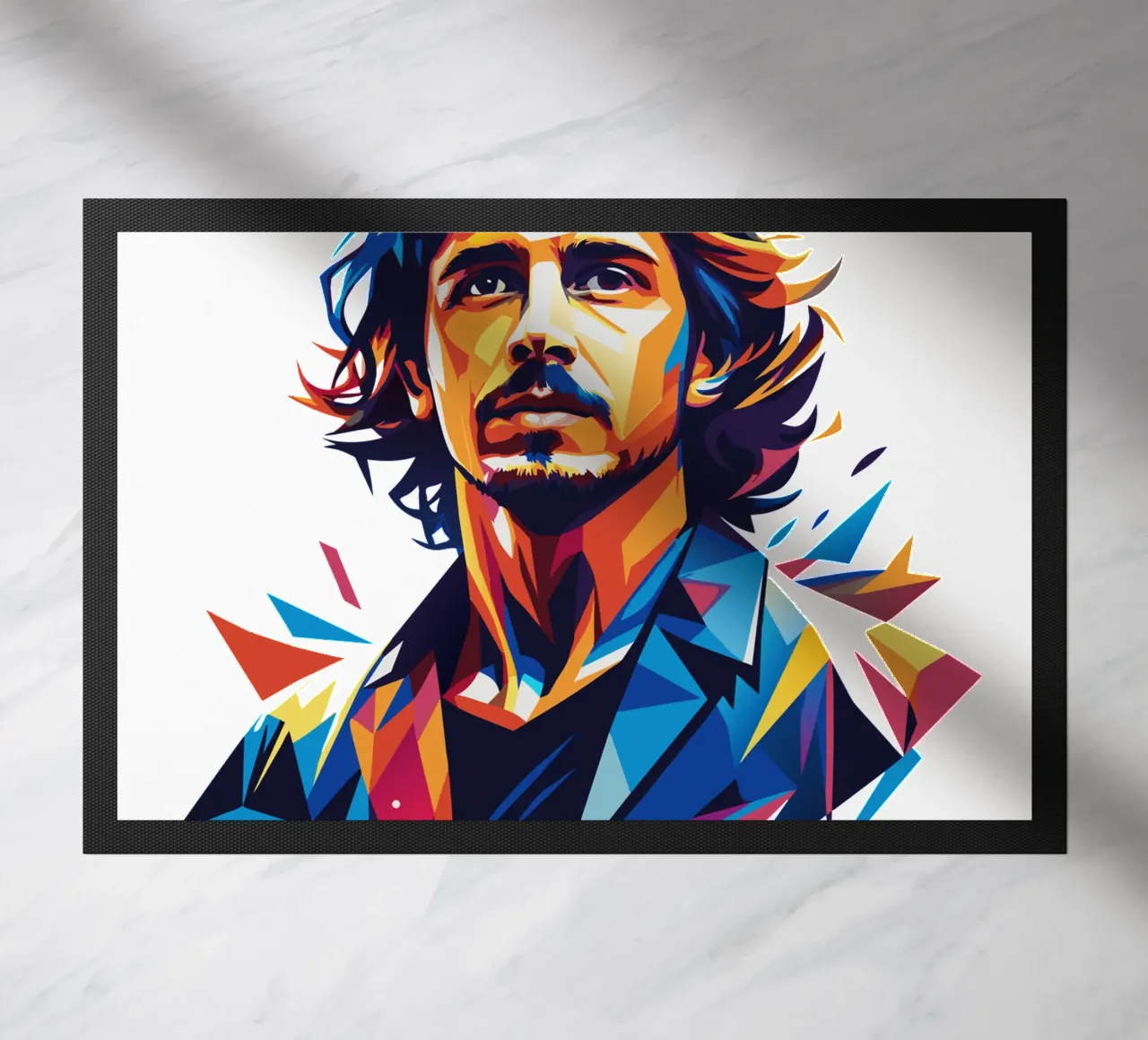 Chris Cornell Portrait in WPAP Pop Art paillasson de vectorartnesia