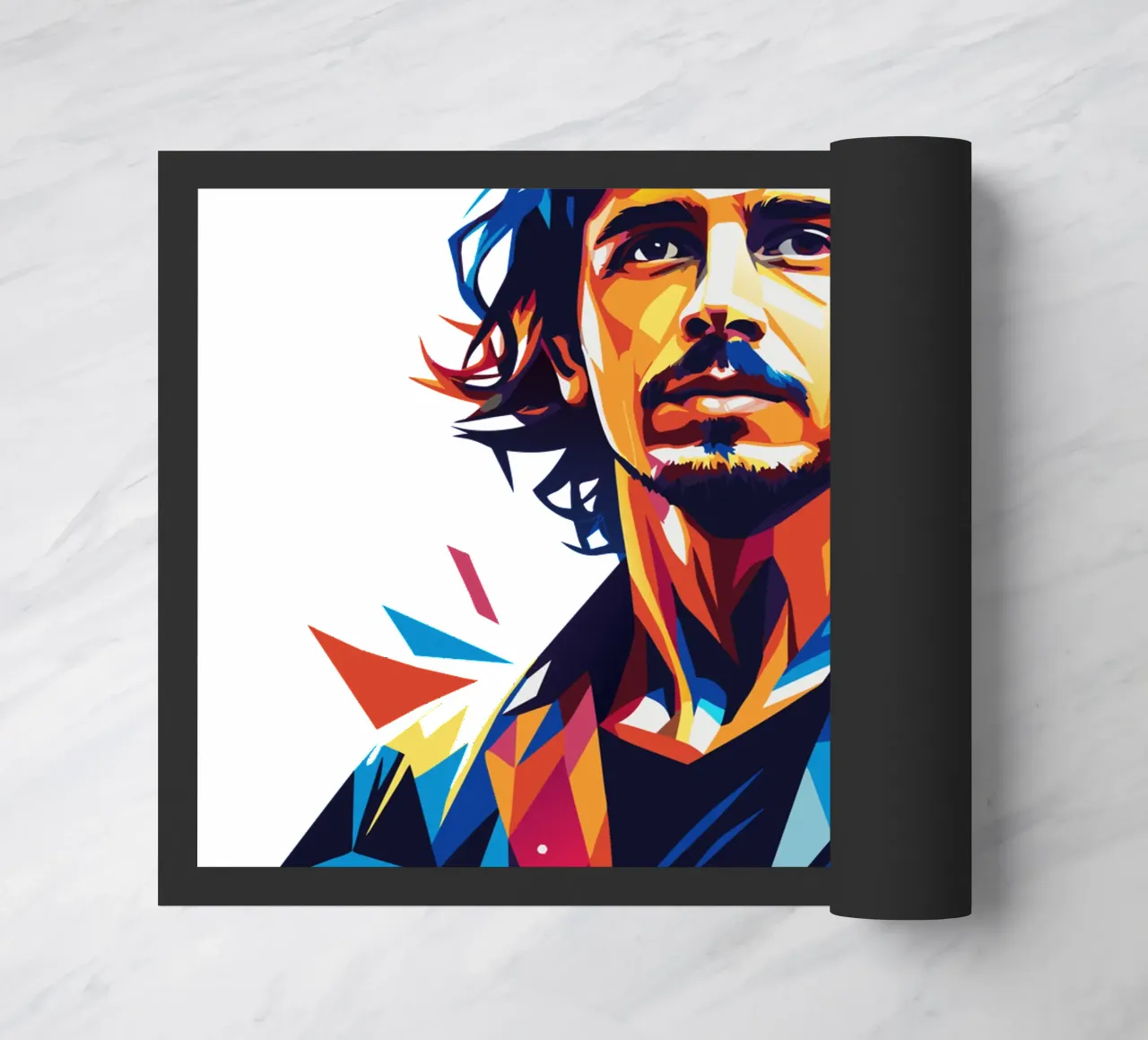 Chris Cornell Portrait in WPAP Pop Art paillasson de vectorartnesia