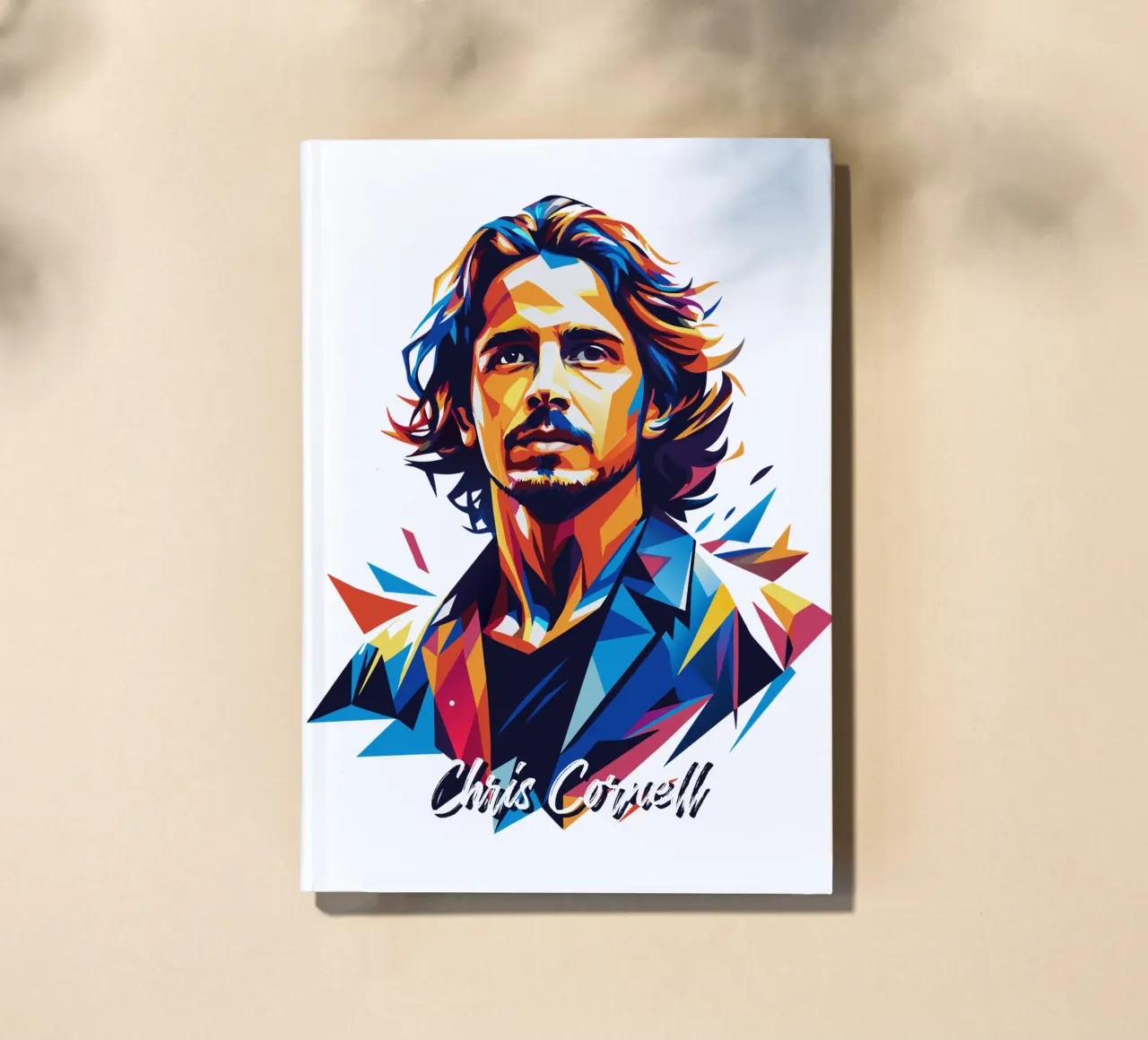 Chris Cornell Portrait in WPAP Pop Art notebook by vectorartnesia